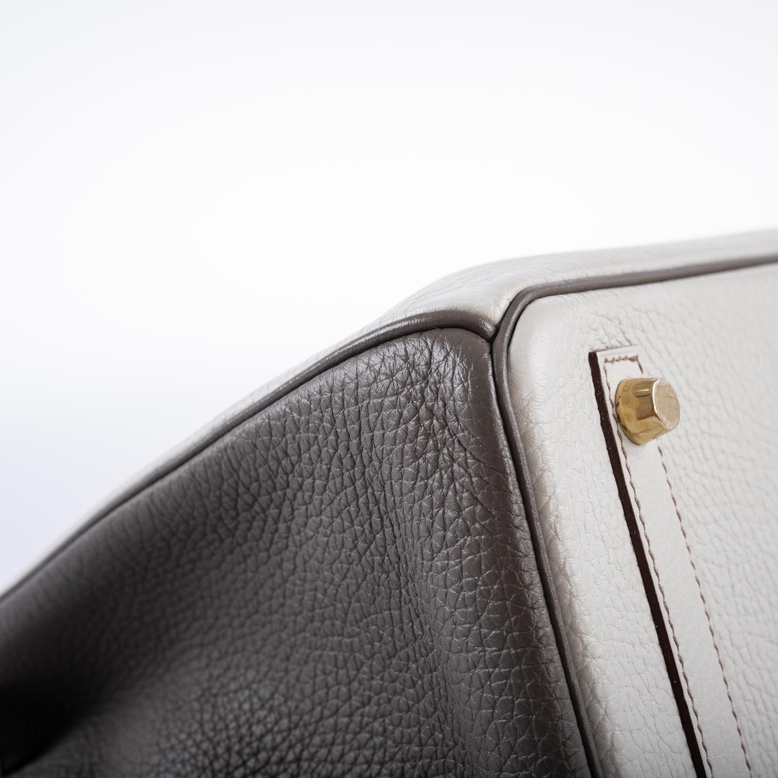 Hermès HSS Birkin 30 Etain, Gris Perle and Etoupe Clemence Gold Hardware