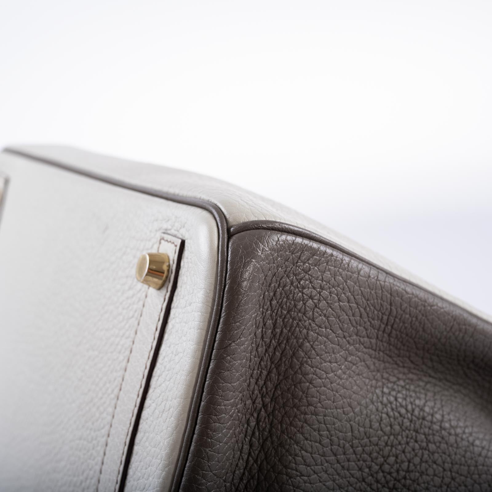 Hermès HSS Birkin 30 Etain, Gris Perle and Etoupe Clemence Gold Hardware