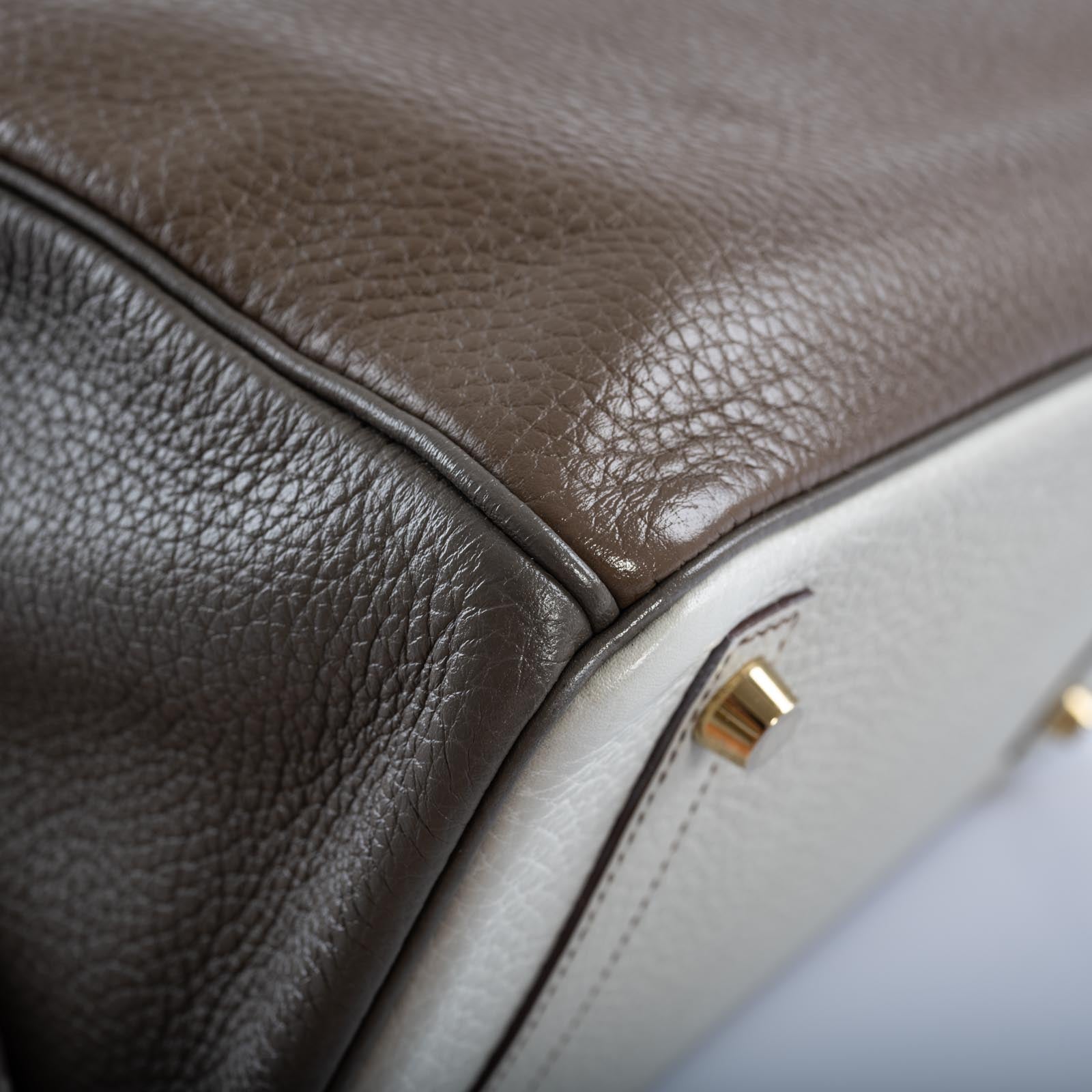 Hermès HSS Birkin 30 Etain, Gris Perle and Etoupe Clemence Gold Hardware