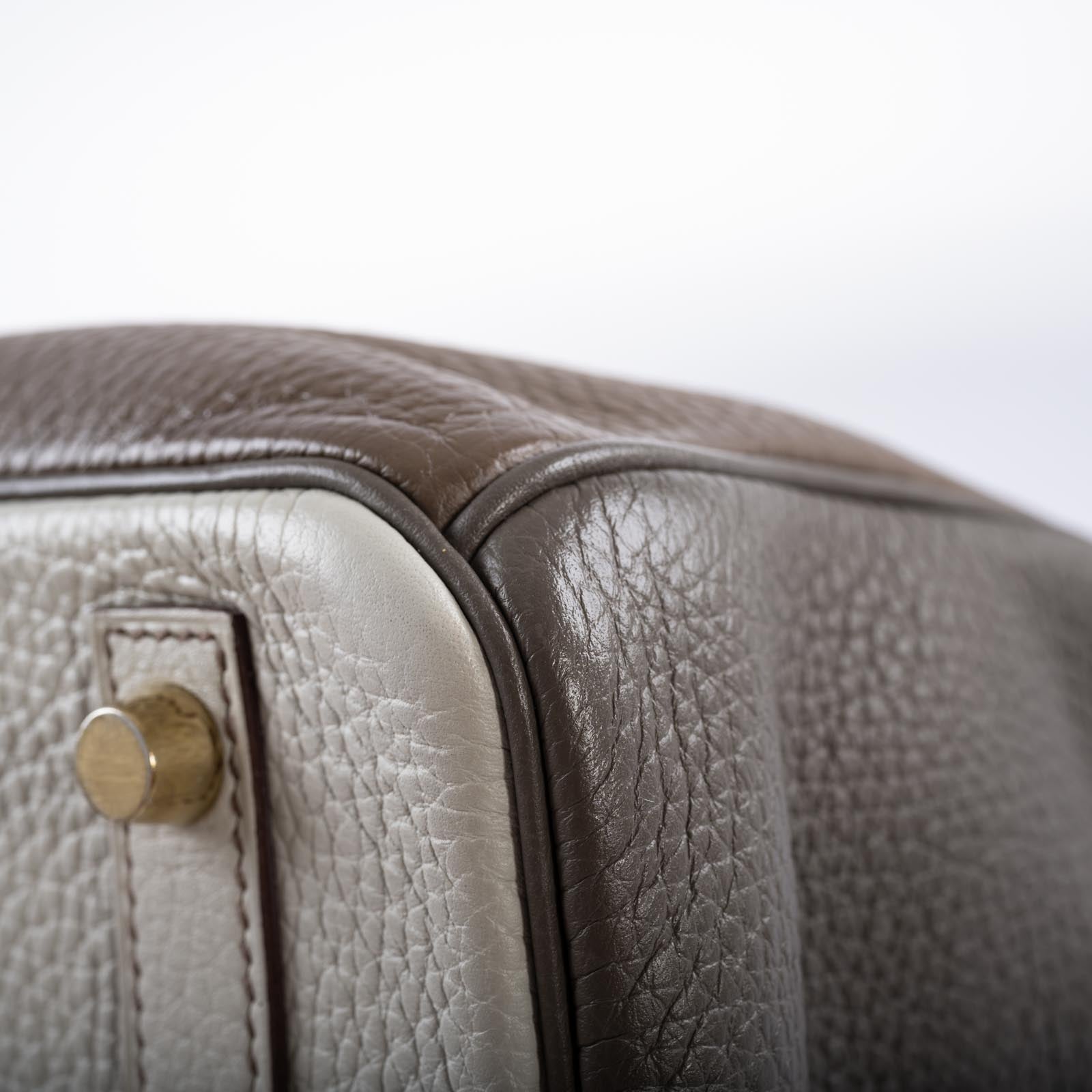 Hermès HSS Birkin 30 Etain, Gris Perle and Etoupe Clemence Gold Hardware