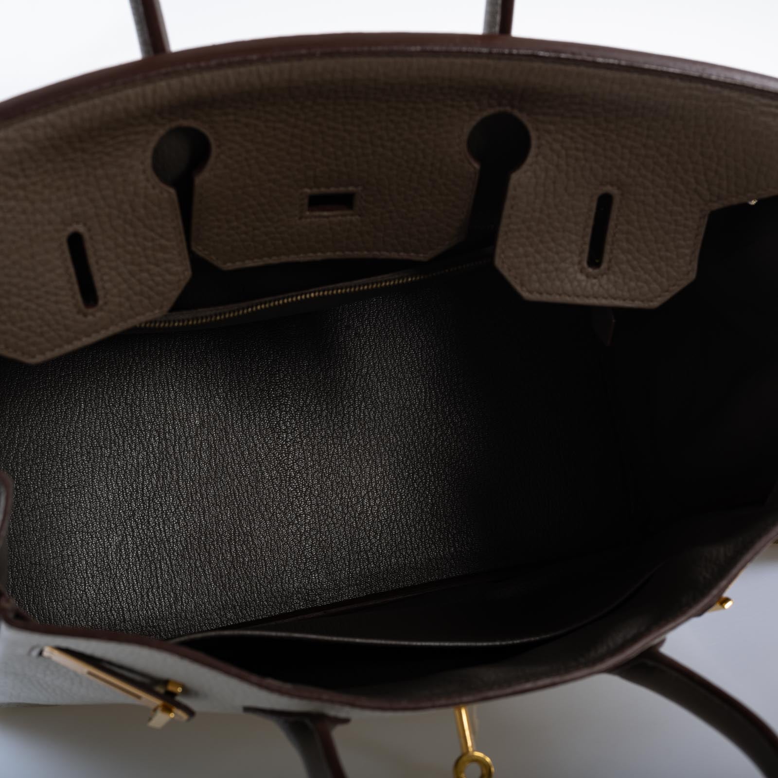 Hermès HSS Birkin 30 Etain, Gris Perle and Etoupe Clemence Gold Hardware