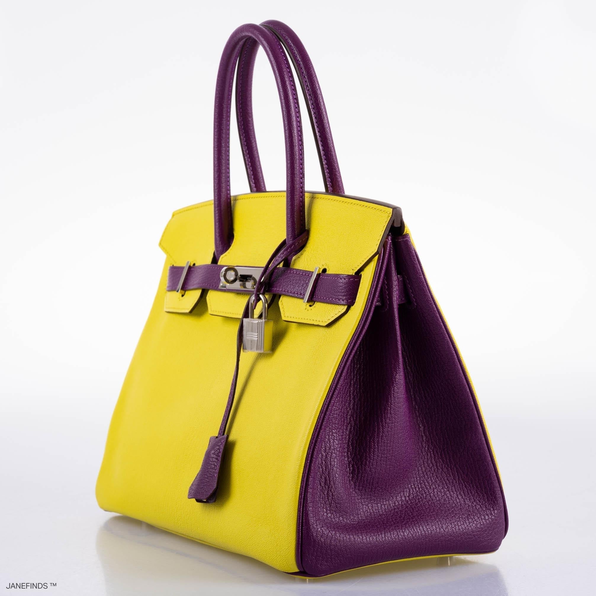 Hermès HSS Birkin 30 Lime and Anemone Chevre Palladium Hardware