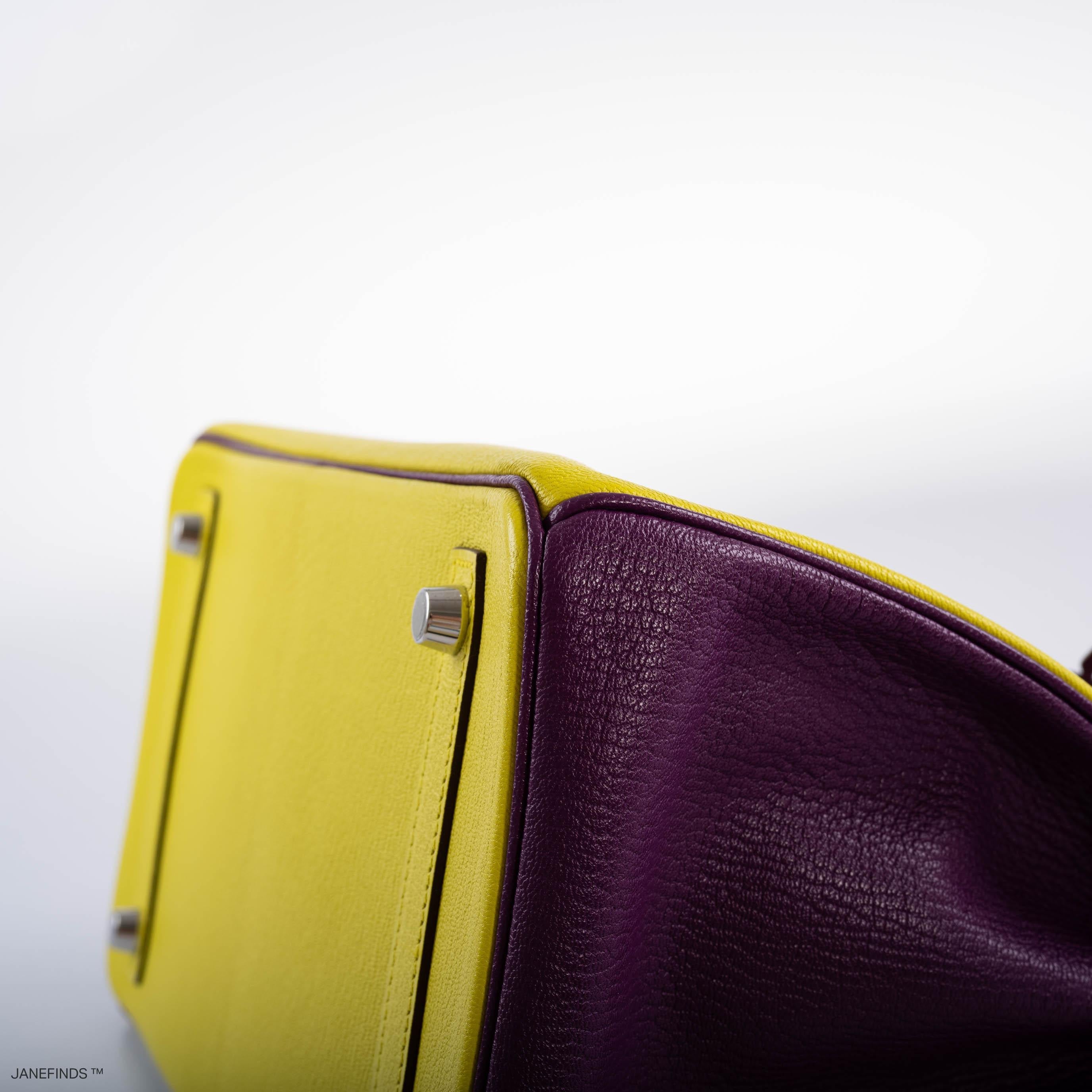 Hermès HSS Birkin 30 Lime and Anemone Chevre Palladium Hardware