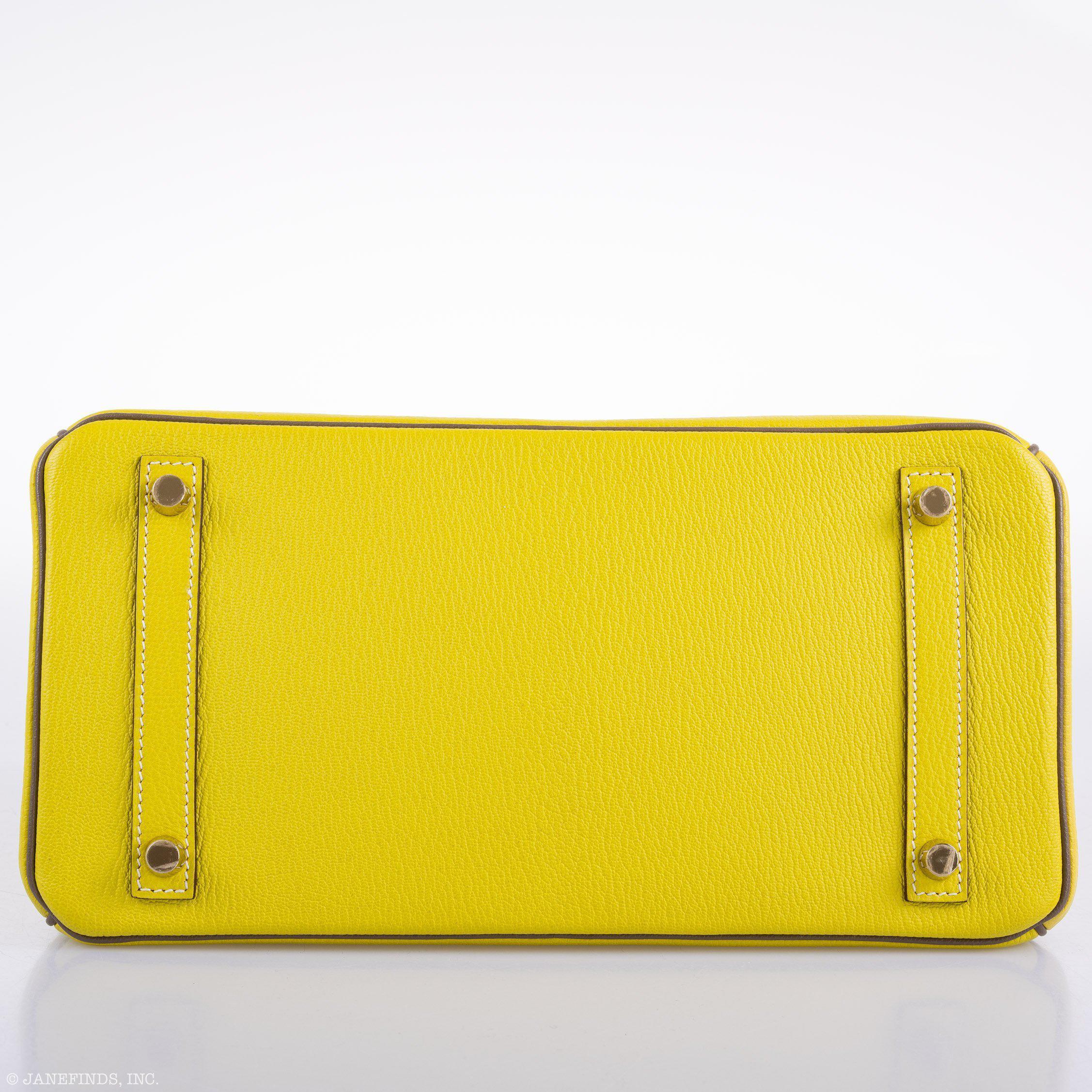 Hermès HSS Birkin 30 Lime and Etoupe Chevre Gold Hardware, 2013
