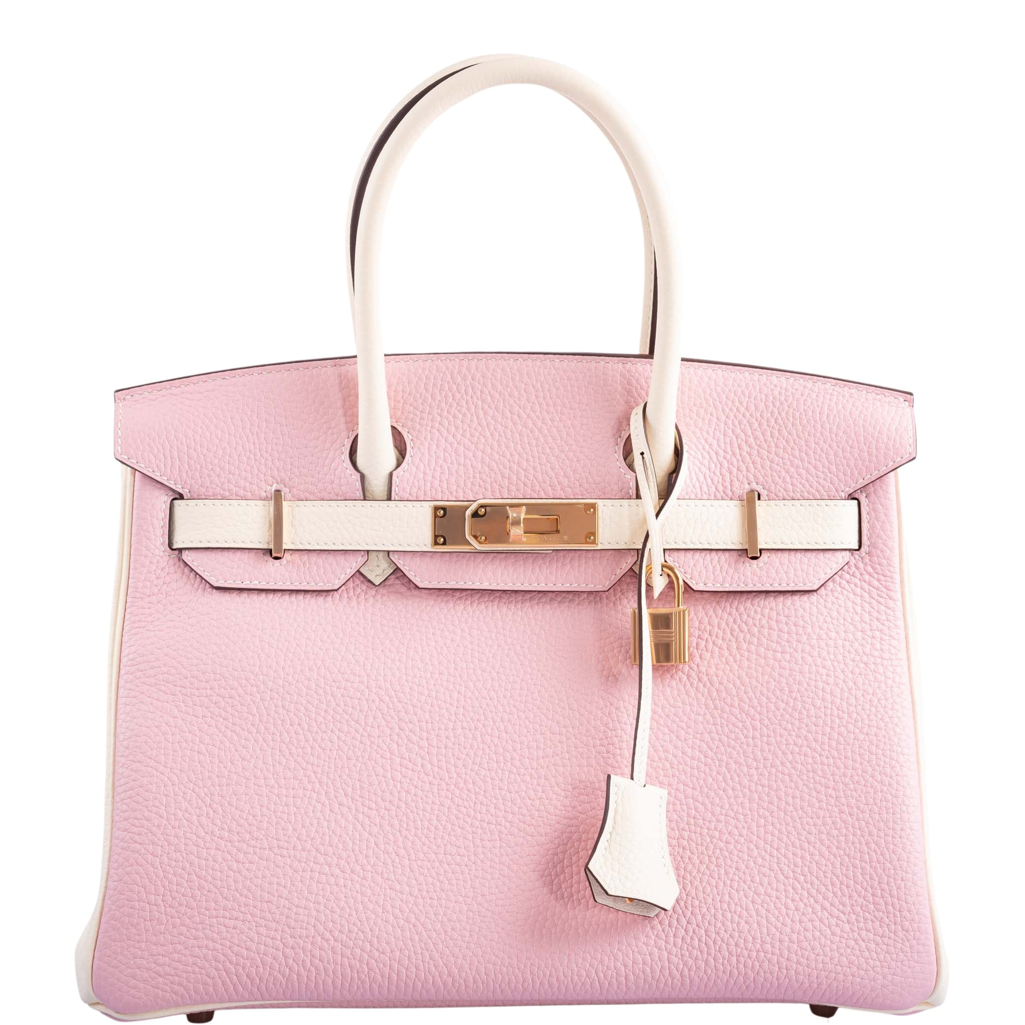 Hermès HSS Birkin 30 Rose Sakura and Craie Clemence with Rose Gold Hardware