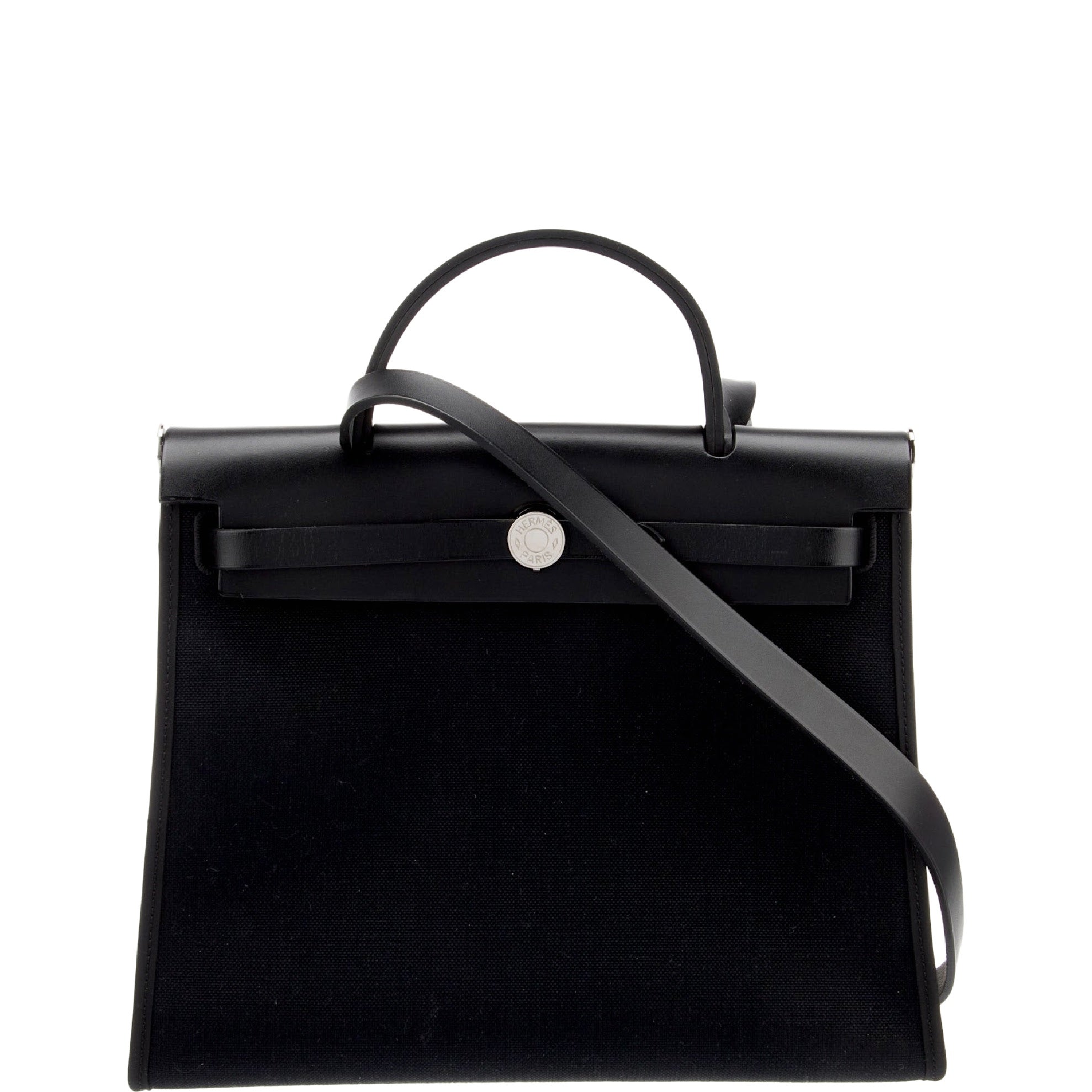 Hermès Herbag Zip 31 Black Hunter and Officer Canvas Palladium Hardware