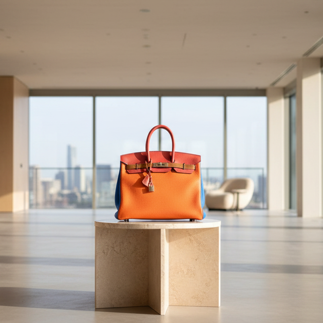 Hermès Hermes Birkin 35 Arlequin Clemence Palladium Hardware