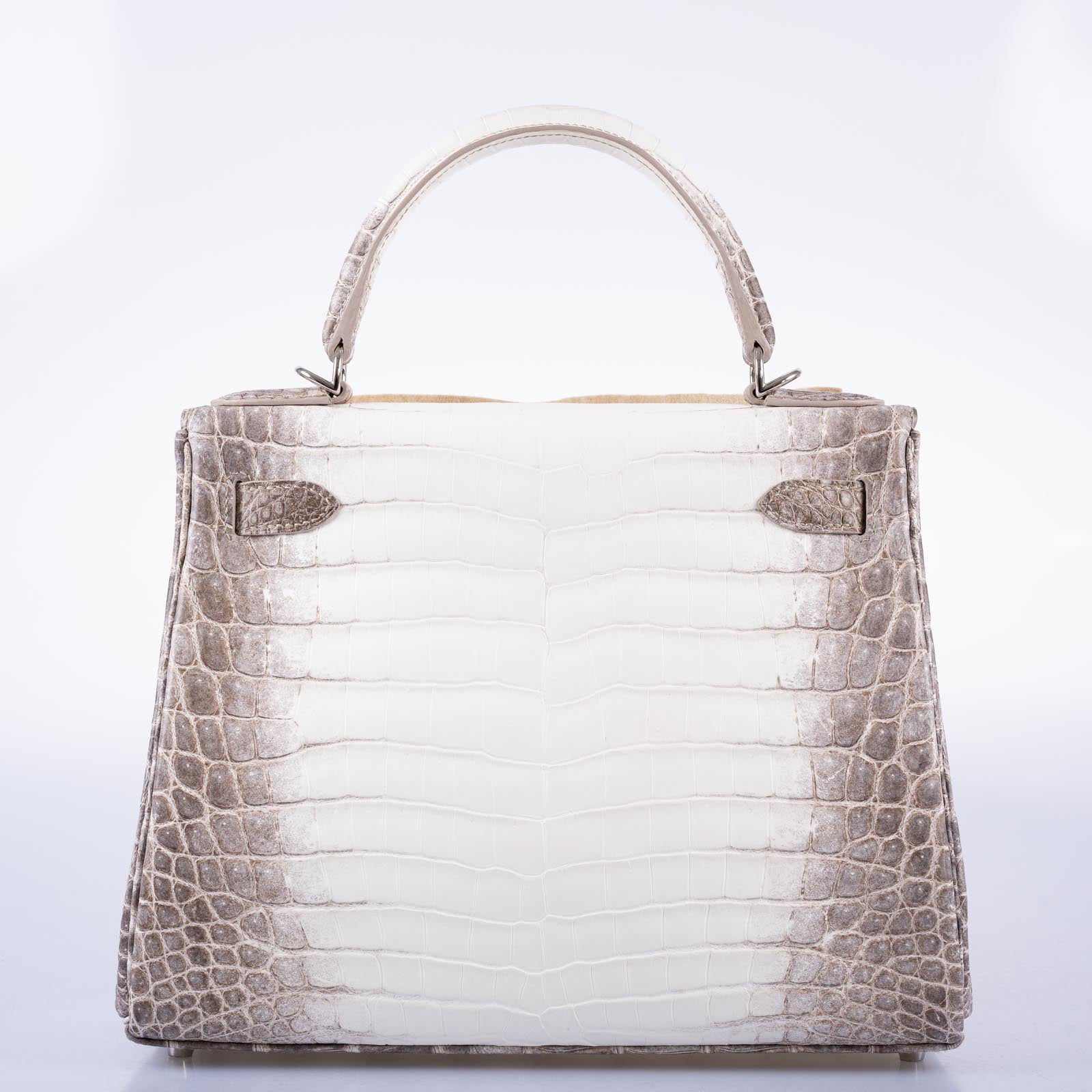 Hermès Kelly 28 Retourne Himalayan Matte Niloticus Crocodile Palladium Hardware