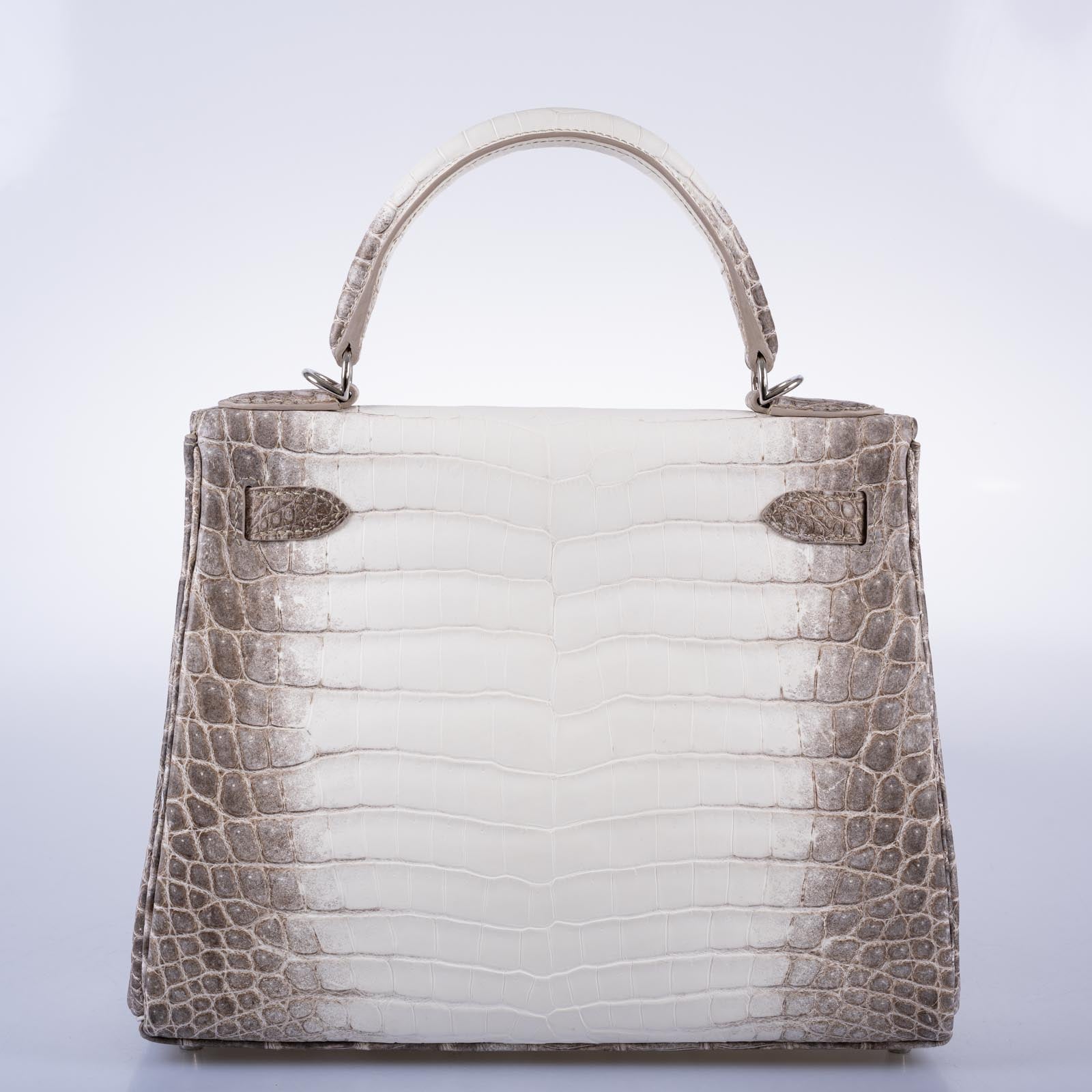 Hermès Kelly 28 Retourne Himalayan Matte Niloticus Crocodile Palladium Hardware