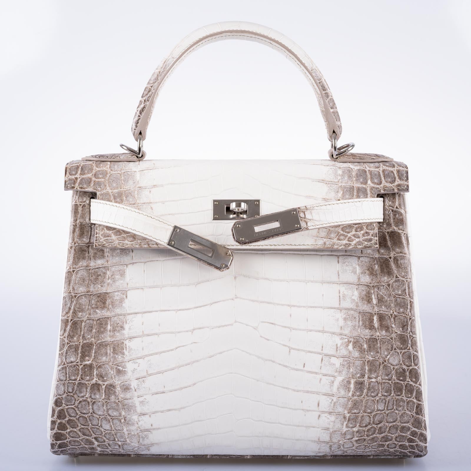 Hermès Himalayan Kelly 28 Retourne Matte Nilo Crocodile Palladium Hardware