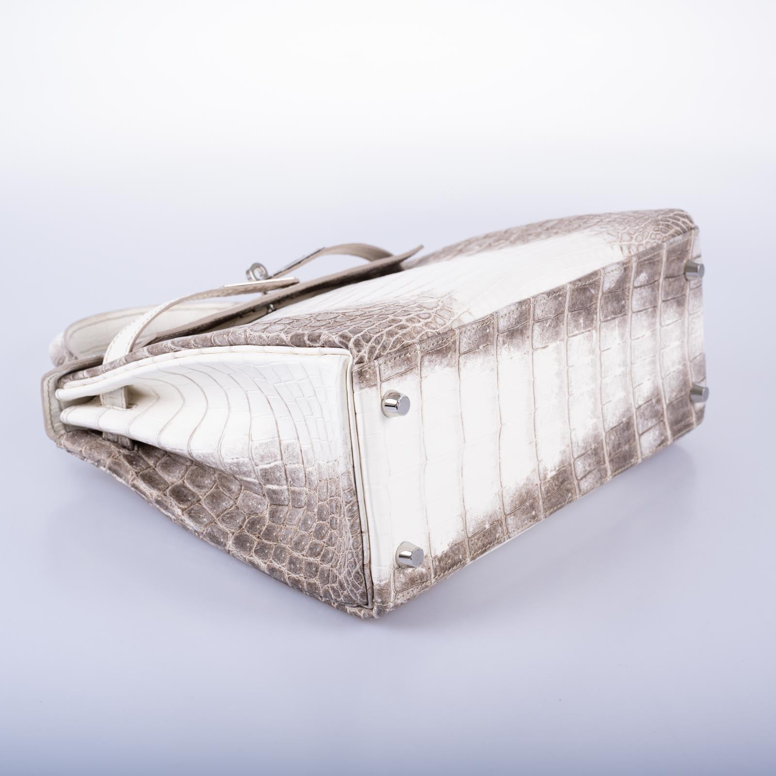 Hermès Himalayan Kelly 28 Retourne Matte Nilo Crocodile Palladium Hardware