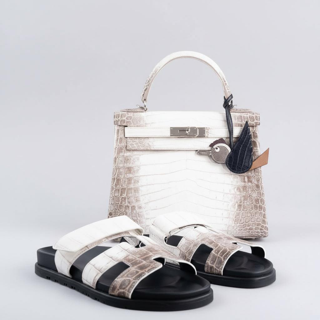 Hermès Himalayan Kelly 28 Retourne Matte Nilo Crocodile Palladium Hardware