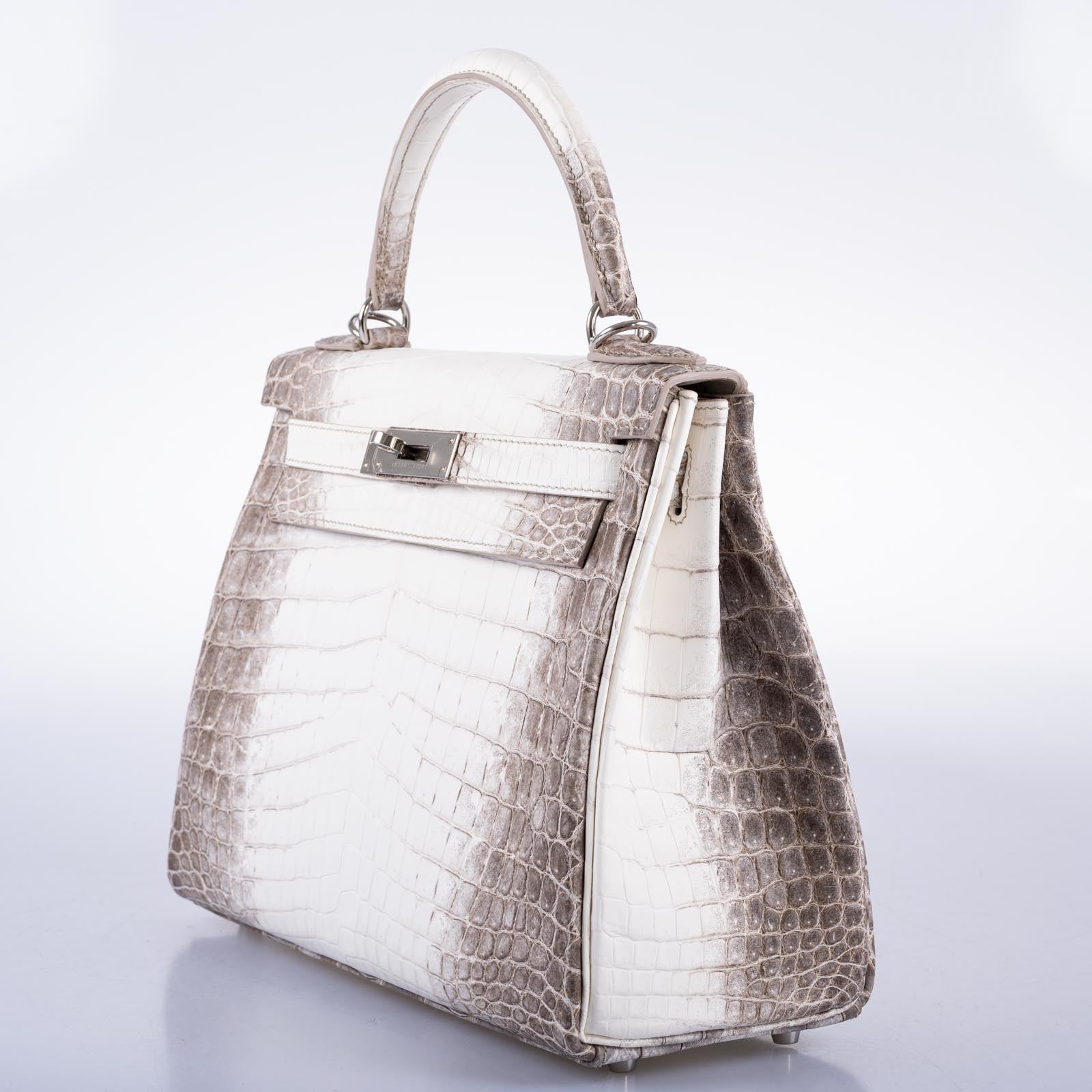 Hermès Himalayan Kelly 28 Retourne Matte Nilo Crocodile Palladium Hardware