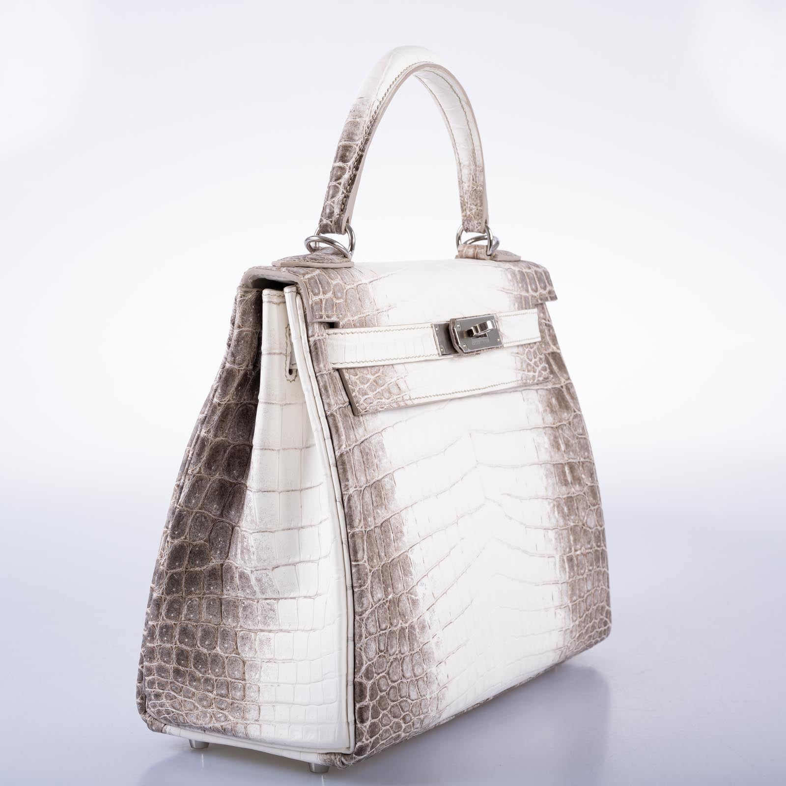 Hermès Himalayan Kelly 28 Retourne Matte Nilo Crocodile Palladium Hardware