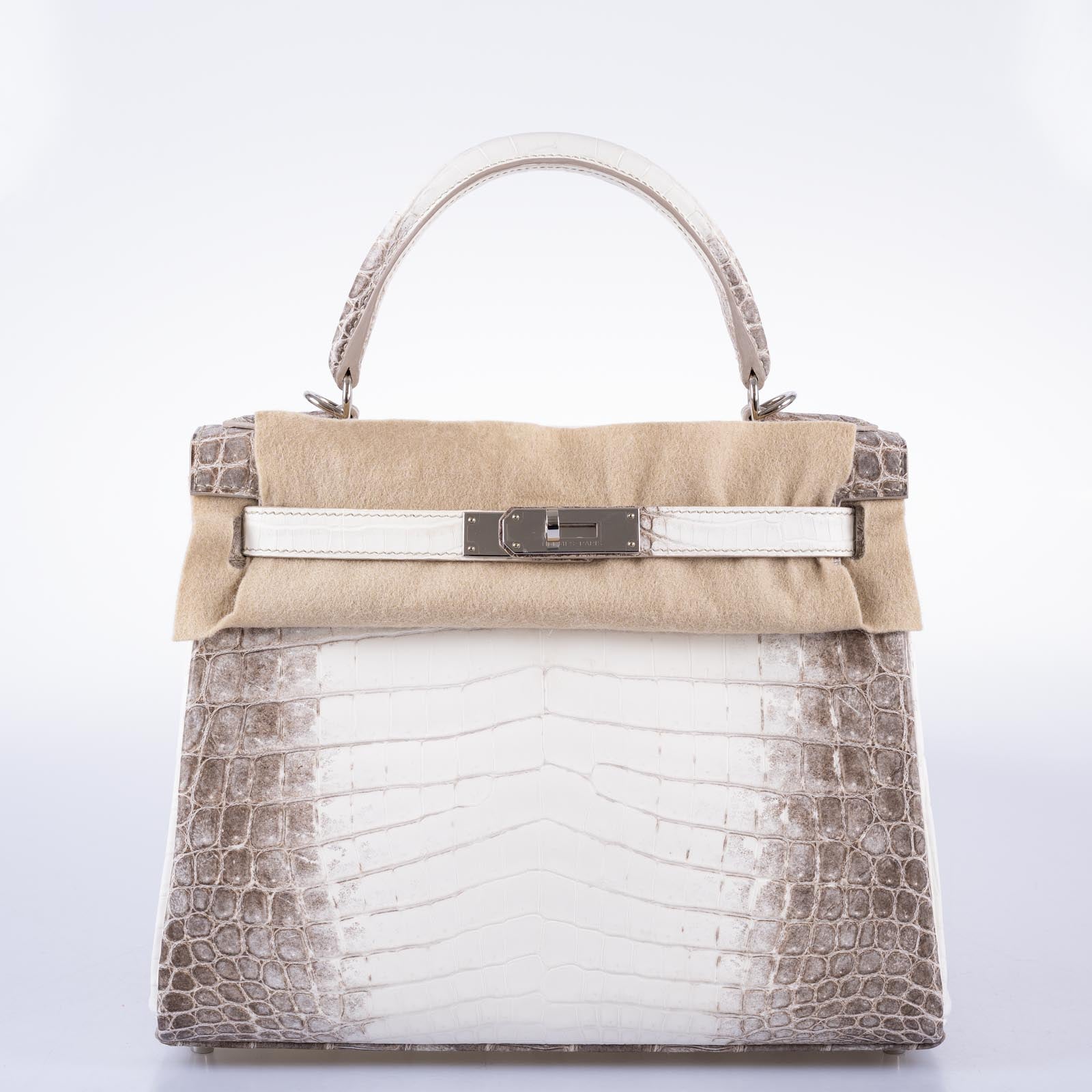 Hermès Himalayan Kelly 28 Retourne Matte Nilo Crocodile Palladium Hardware