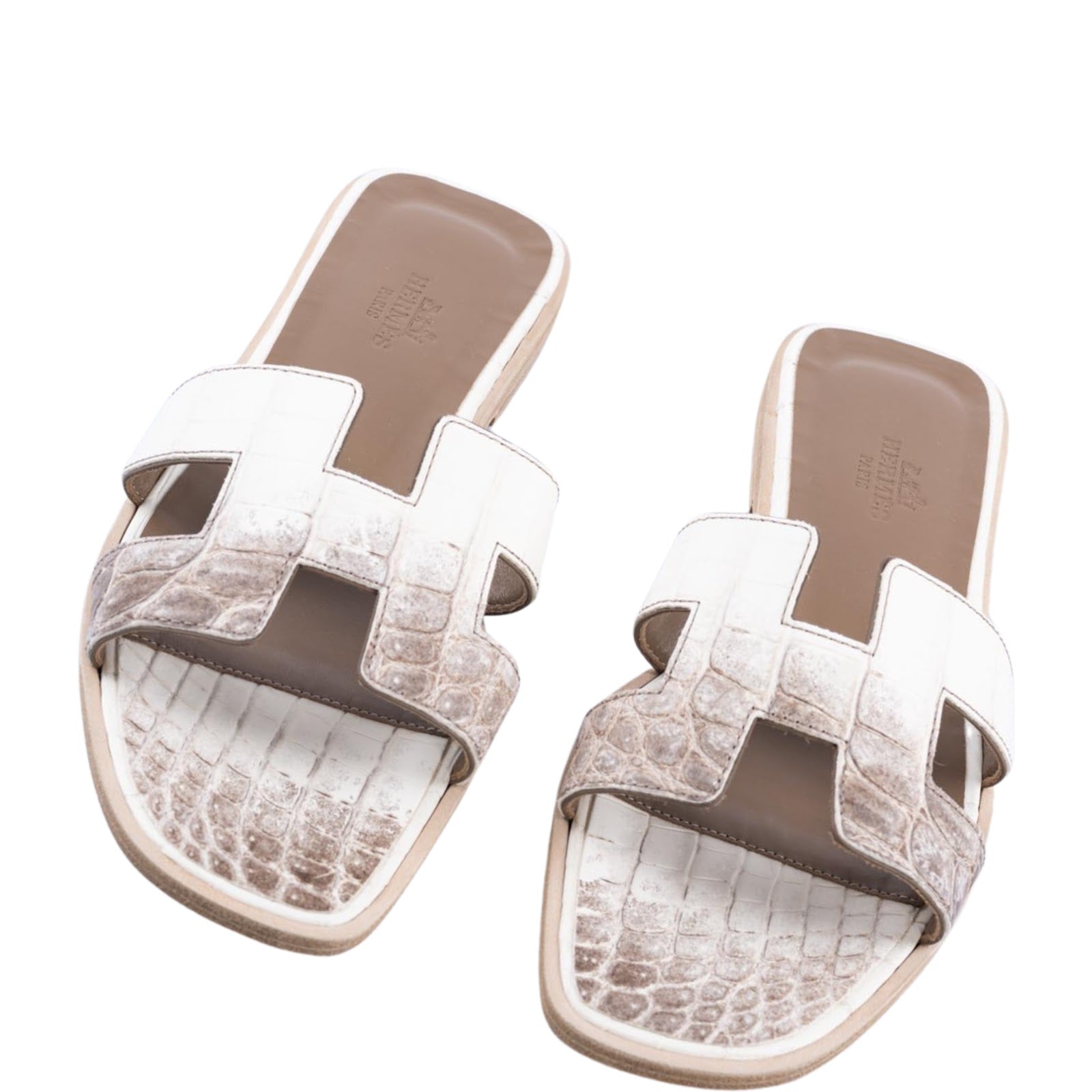 Hermès Himalayan Oran Sandlas Matte Nilo Crocodile 38.5
