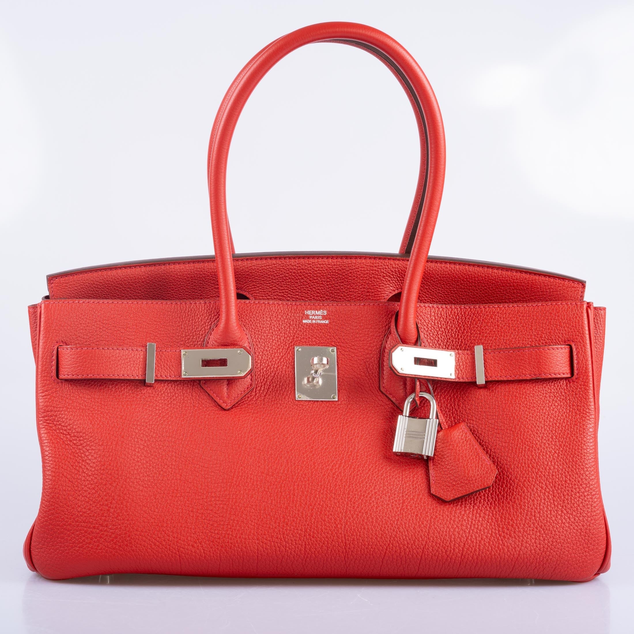 Hermès JPG Shoulder Birkin II 42 Vermillion Clemence Palladium Hardware