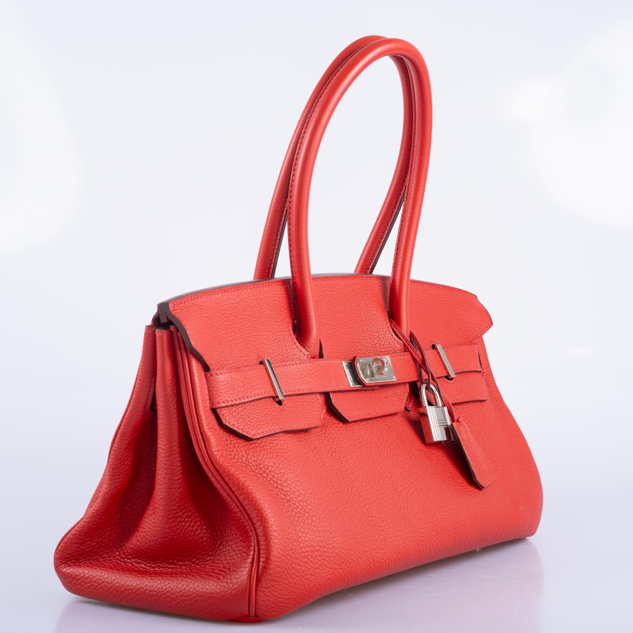 Hermès JPG Shoulder Birkin II 42 Vermillion Clemence Palladium Hardware