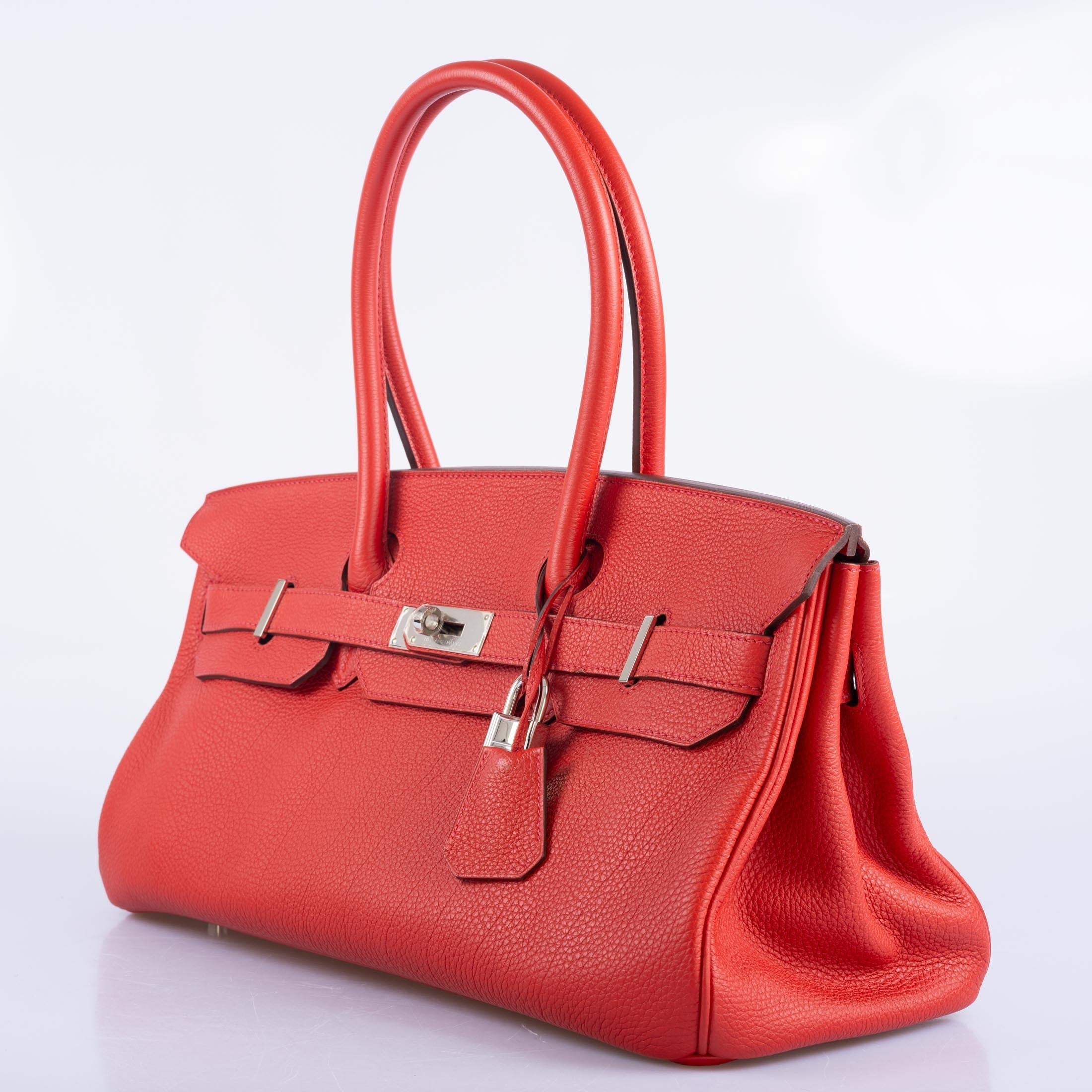 Hermès JPG Shoulder Birkin II 42 Vermillion Clemence Palladium Hardware