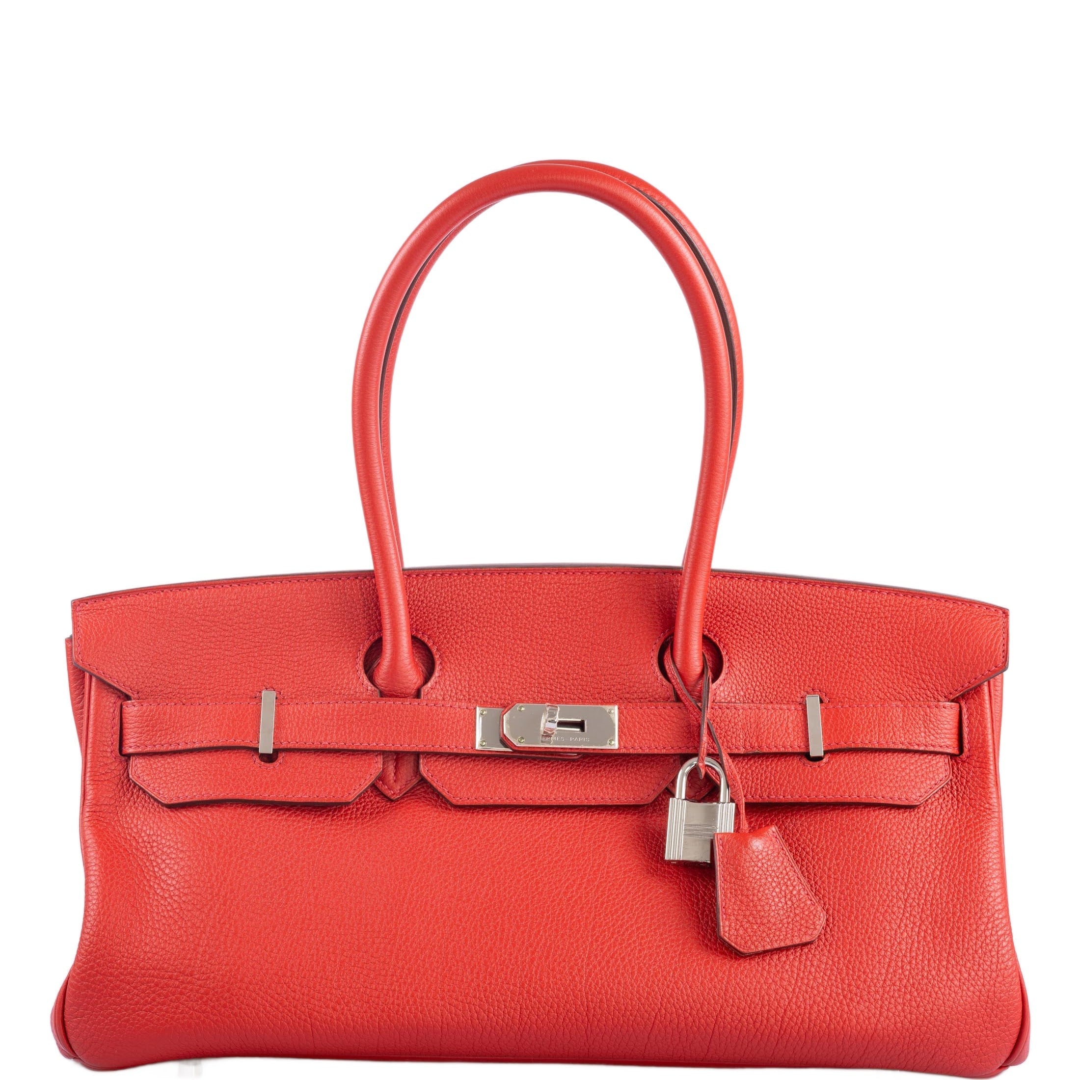 Hermès JPG Shoulder Birkin II 42 Vermillion Clemence Palladium Hardware