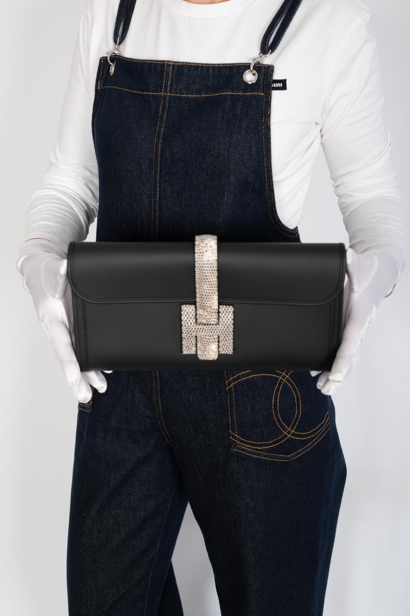 Hermès Jige Élan 29 "Touch" Noir Swift & Ombré Lizard