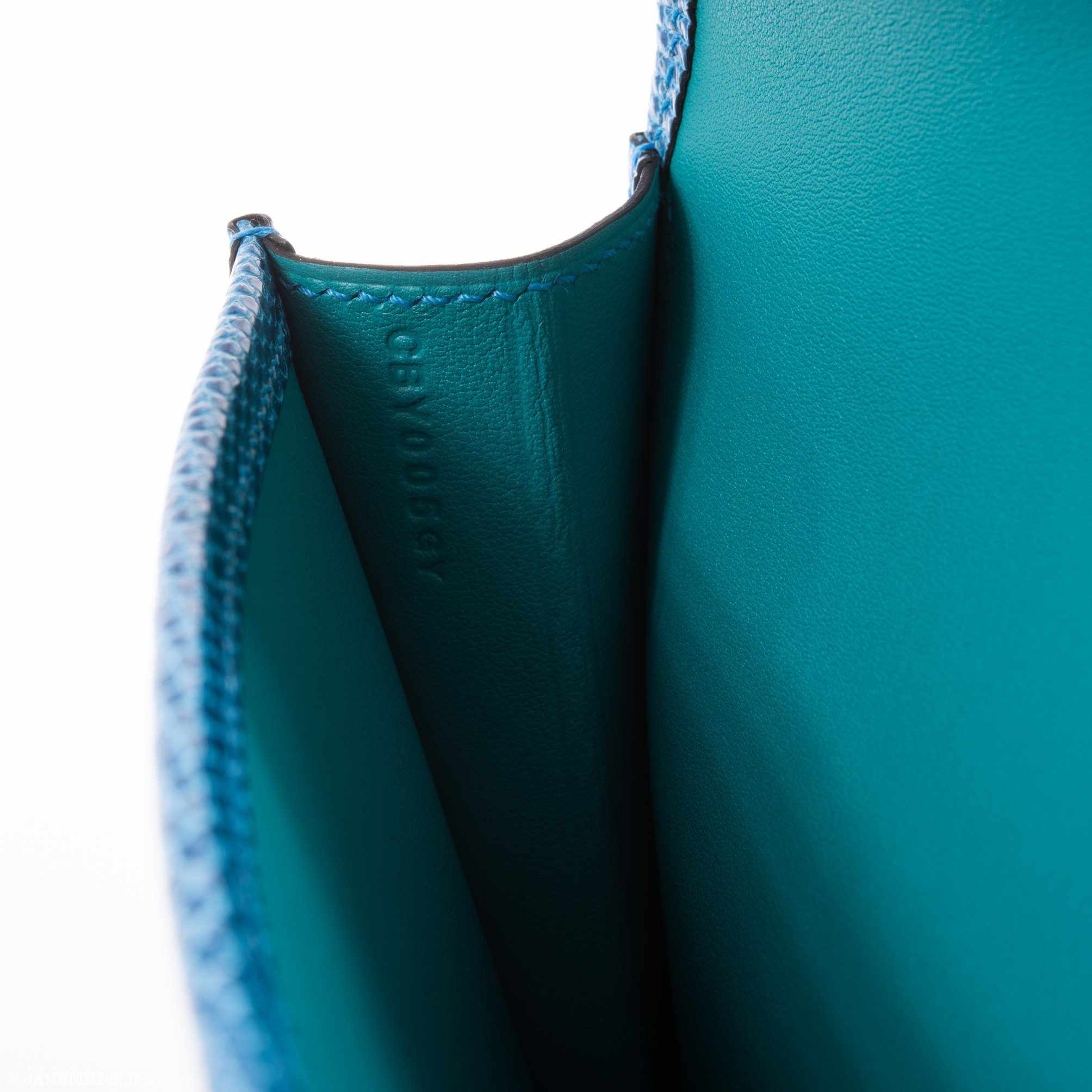 Hermès Jige Elan in Bleu Paon Swift and Mykonos Lizard, 2018