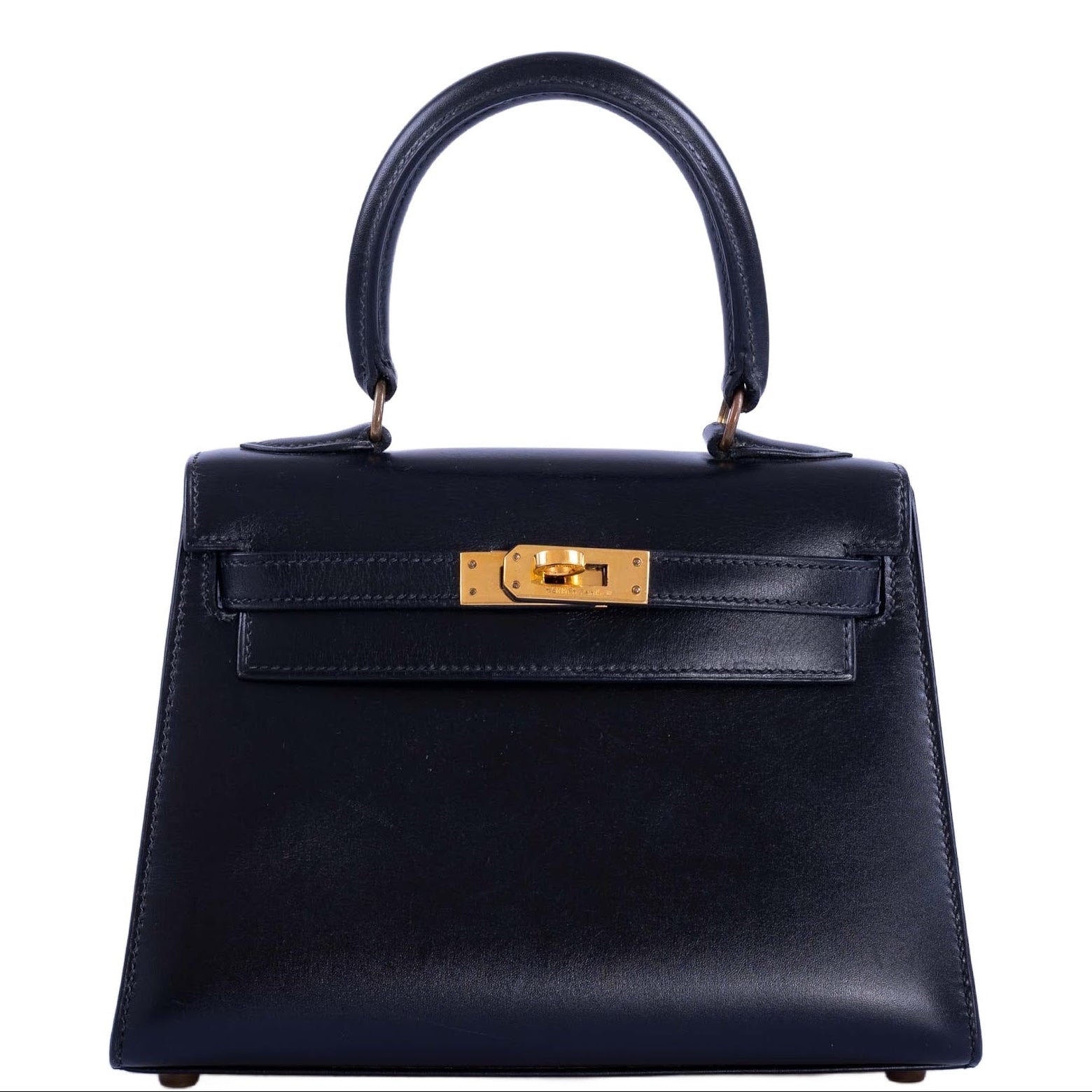 Hermès Kelly 20 Black Box Calf Gold Hardware