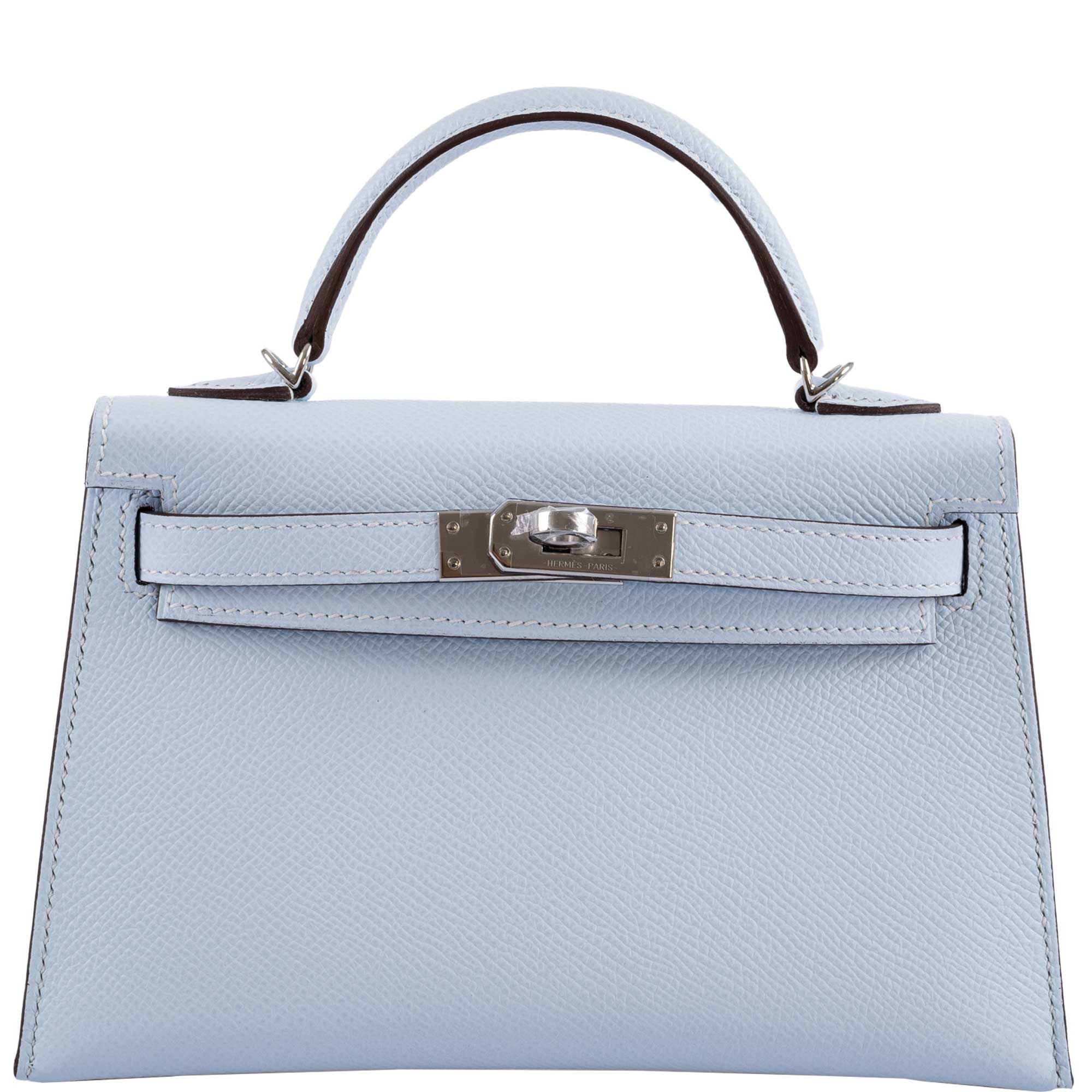 Hermès Kelly 20 Mini II Bleu Brume Hydra Epsom Palladium Hardware