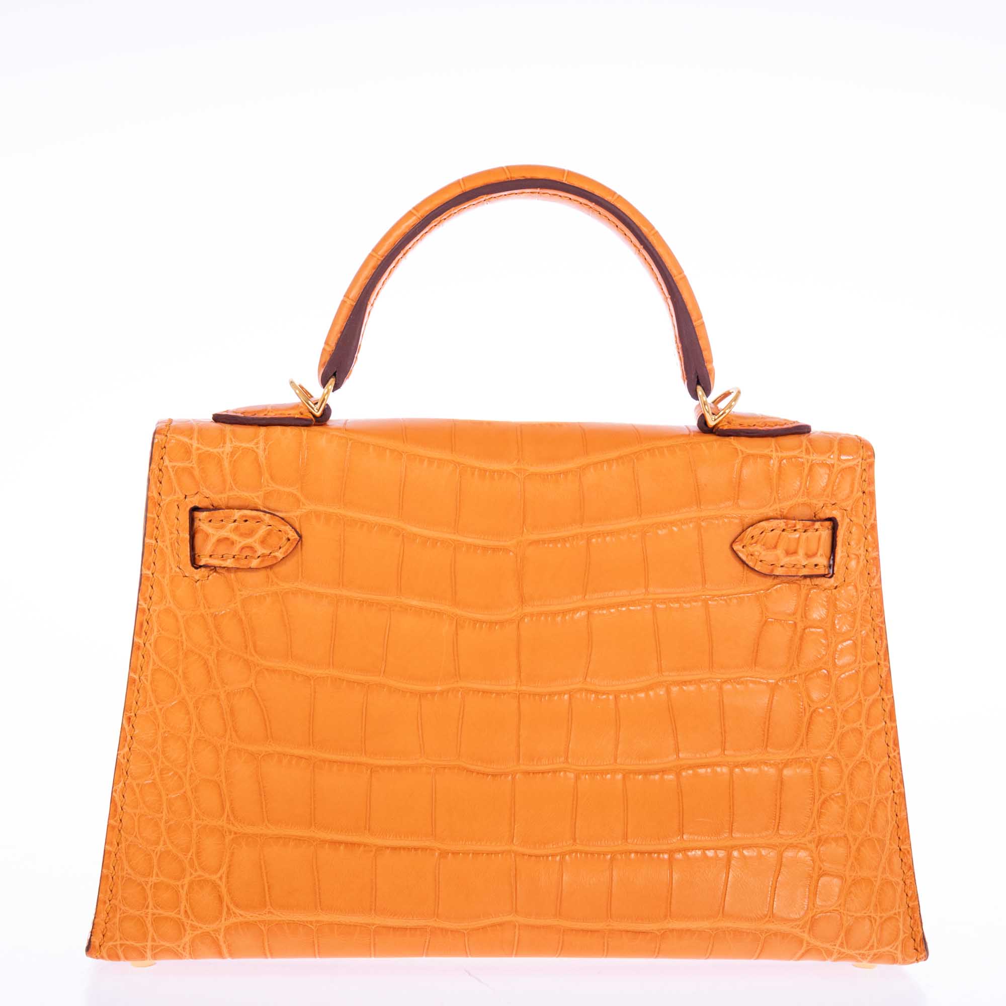 Hermès Kelly 20 Mini II Sellier Apricot Matte Alligator Gold Hardware
