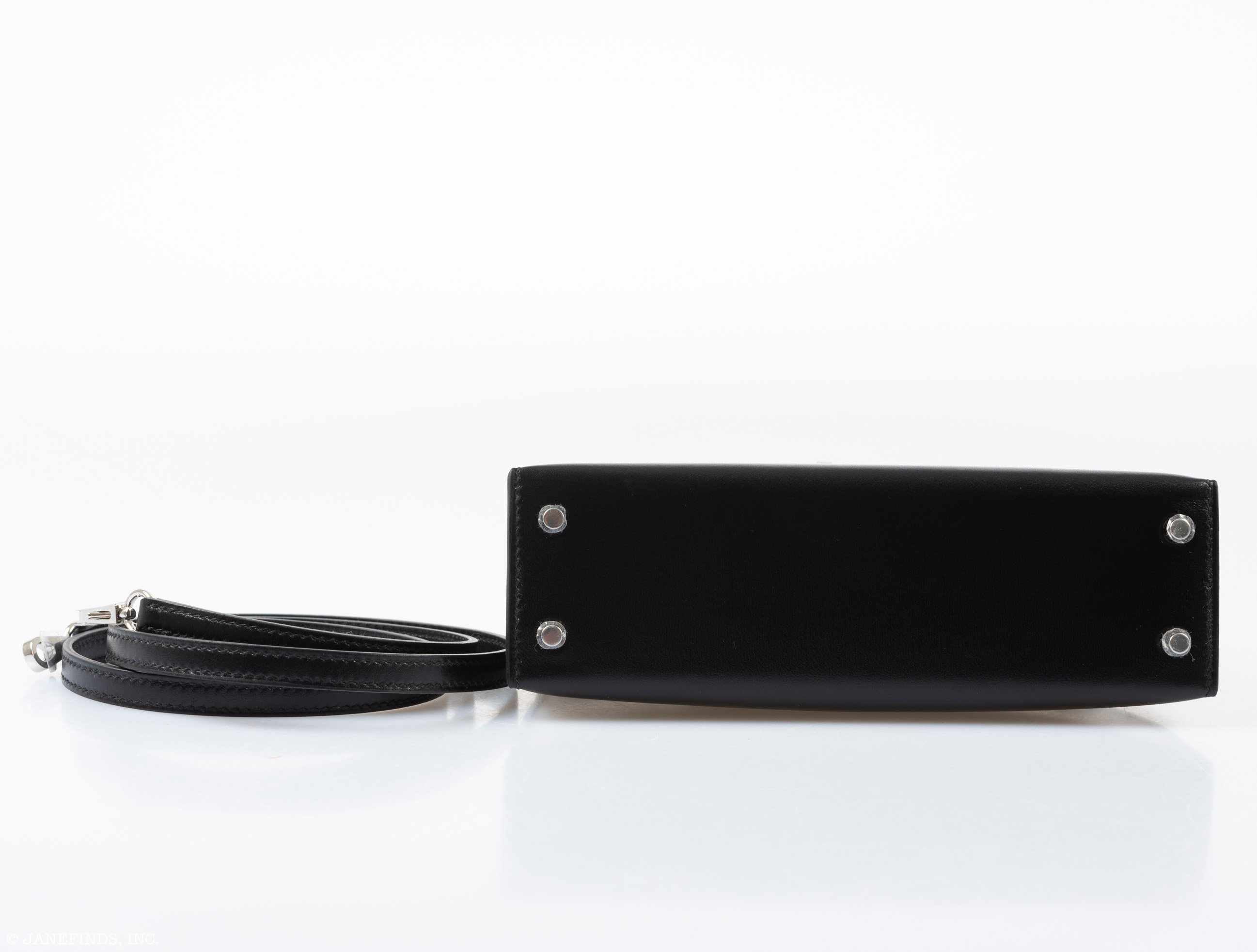 Hermès Kelly 20 Mini II Sellier Black Box Palladium Hardware