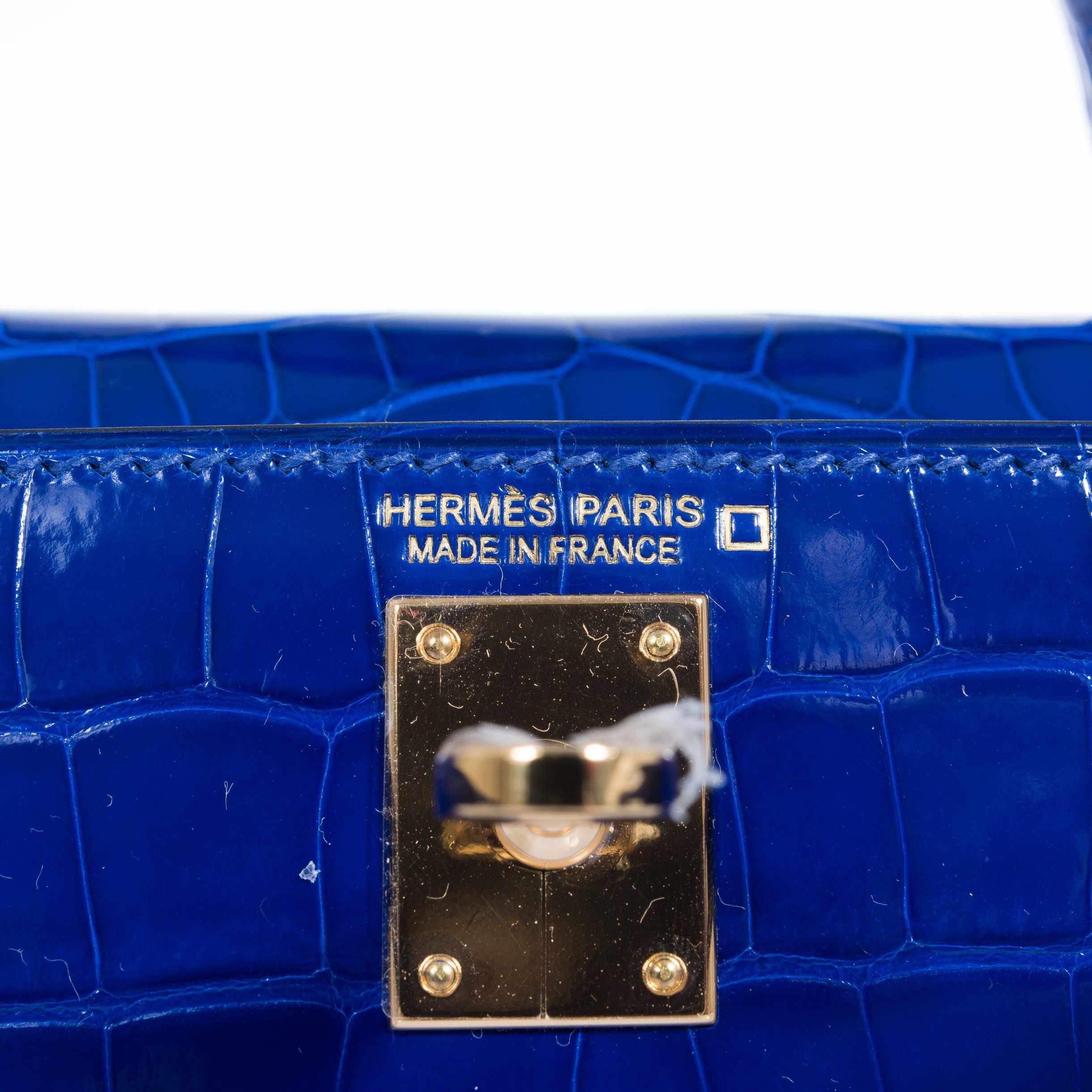 Hermès Kelly 20 Mini II Sellier Blue Electric Alligator Gold Hardware