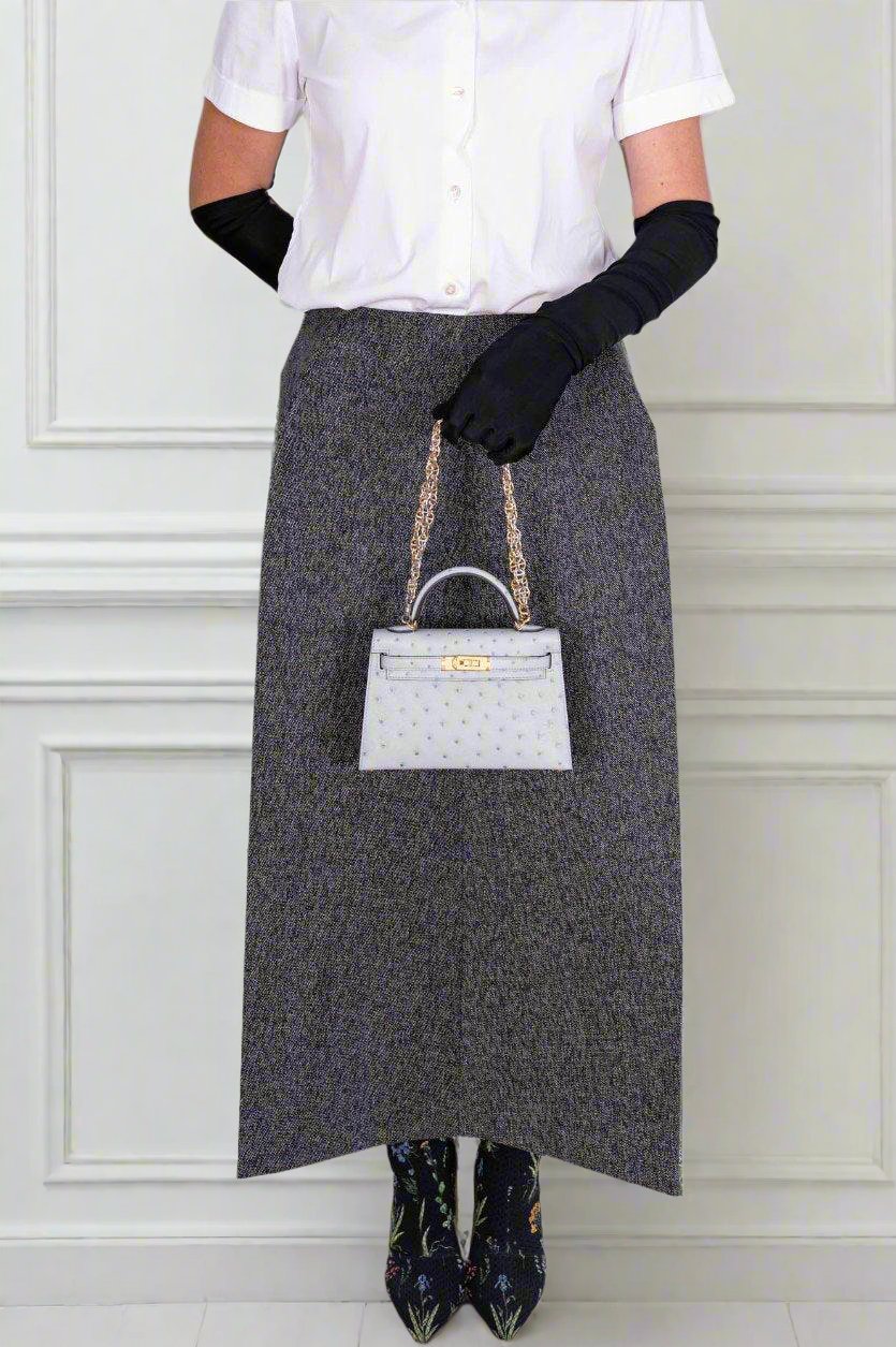 Hermès Kelly 20 Mini II Sellier Blue Glacier Ostrich Gold Hardware
