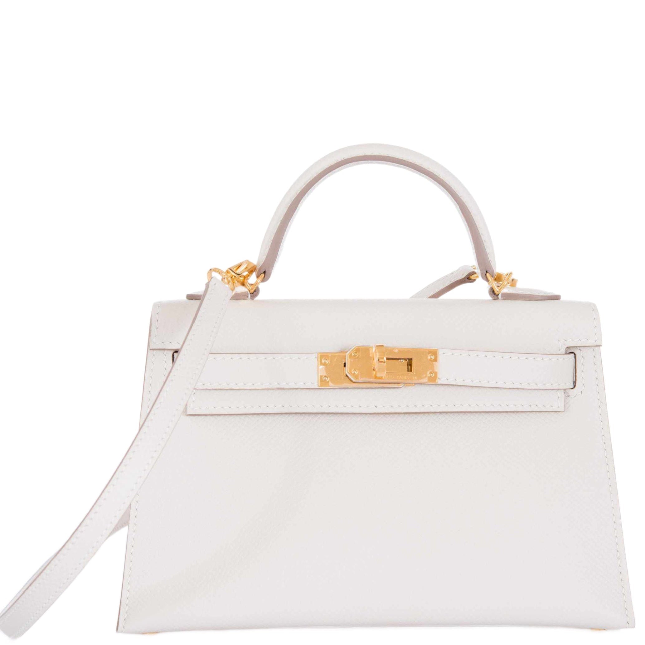 Hermès Kelly 20 Mini II Sellier Craie Epsom Gold Hardware