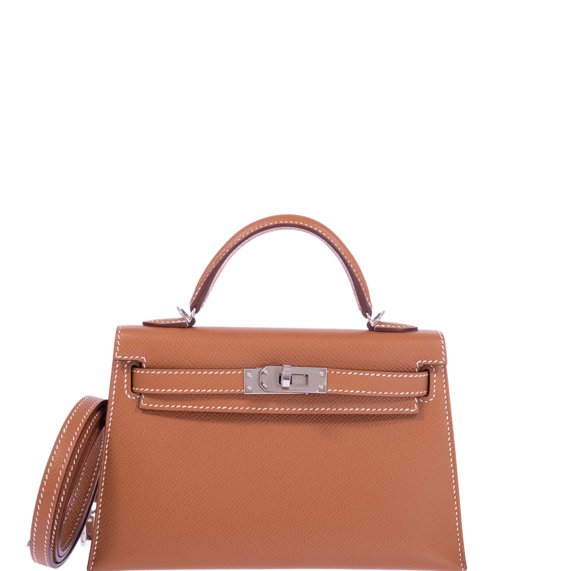 Hermès Kelly 20 Mini II Sellier Gold Epsom Palladium Hardware