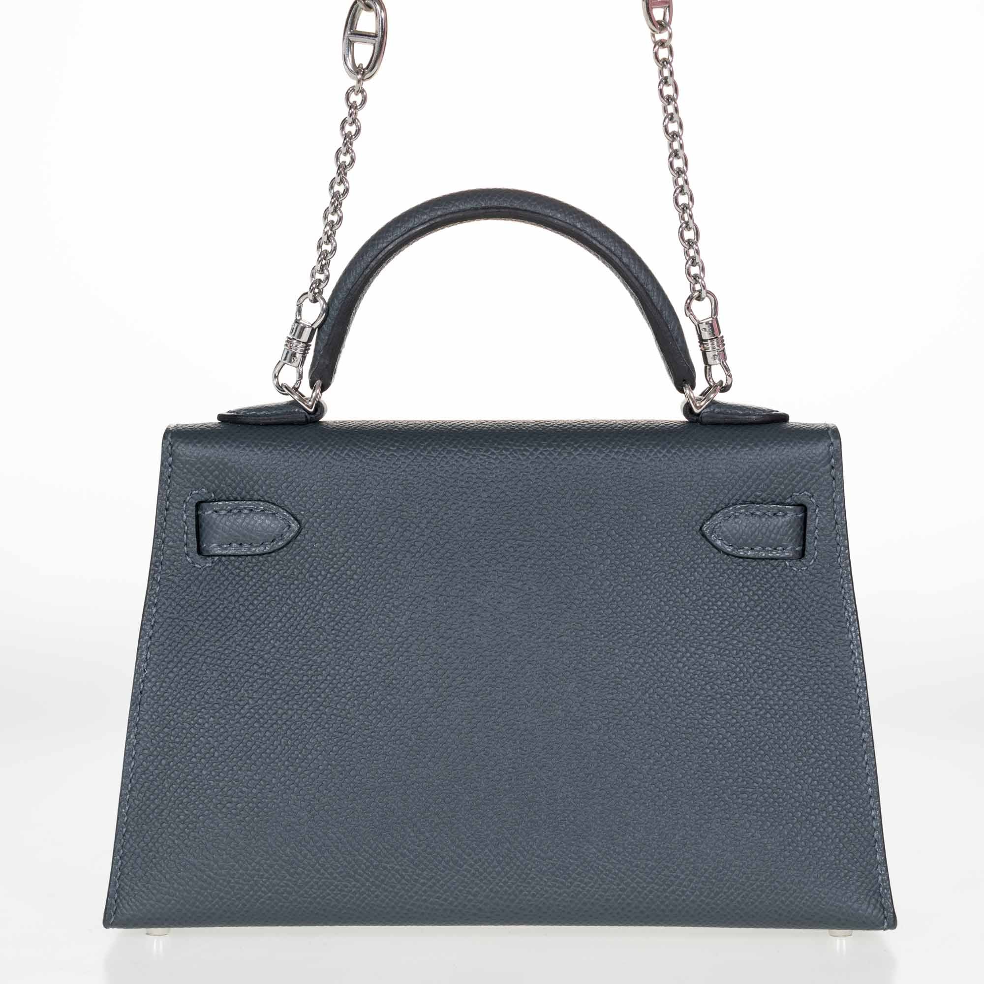 Hermès Kelly 20 Mini II Sellier Gris Misty Epsom Electrum Hardware