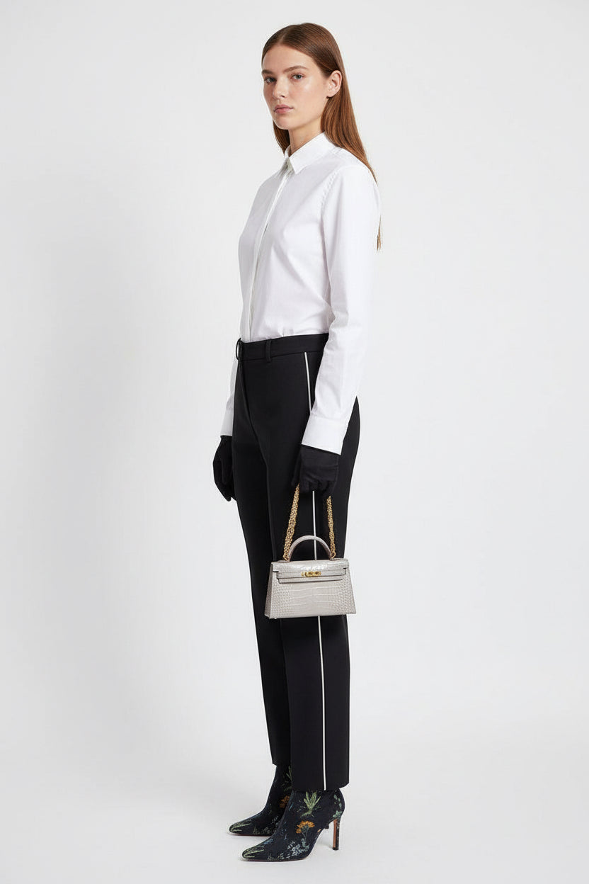 Hermès Kelly 20 Mini II Sellier Gris Perle Matte Alligator Gold Hardware