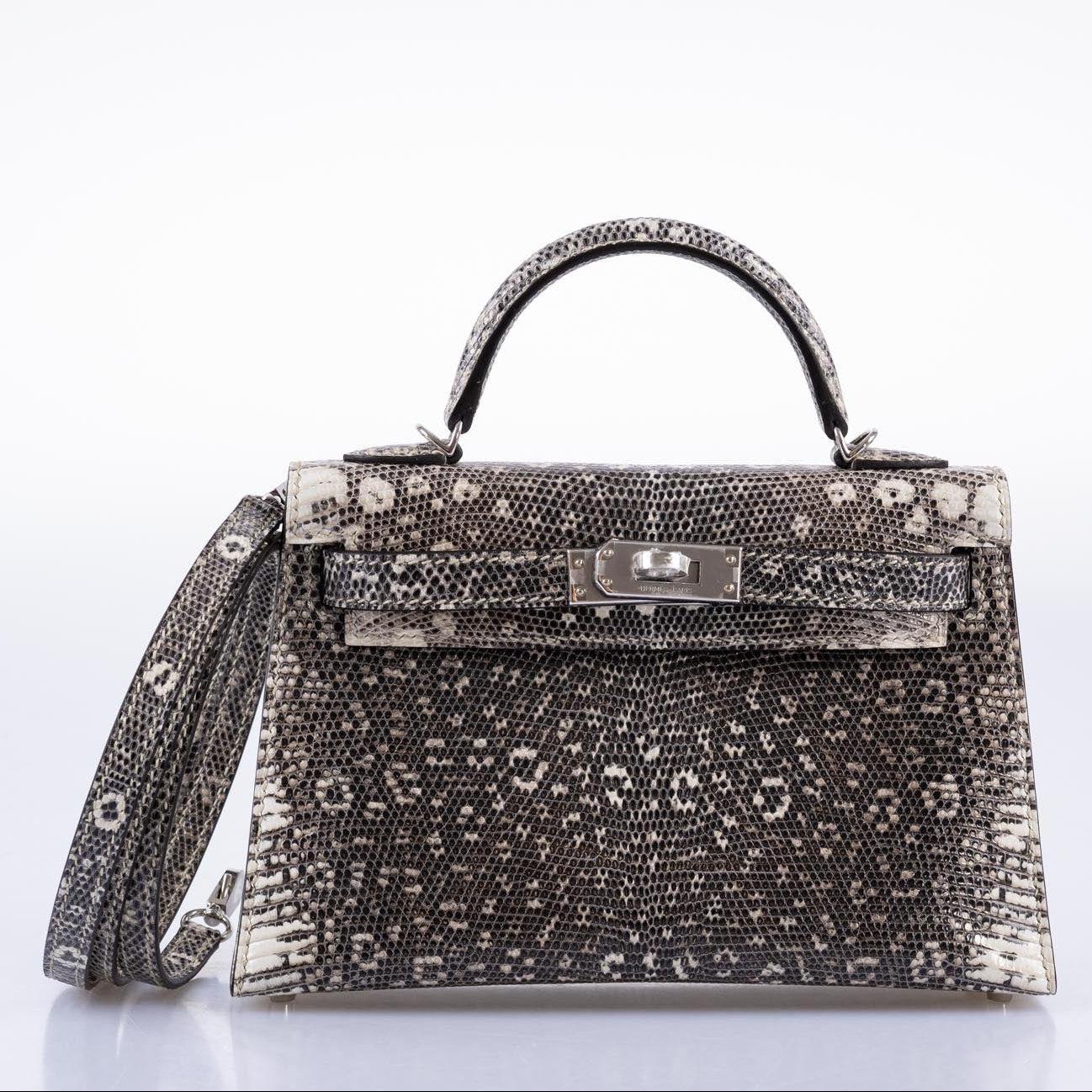 Hermès Kelly 20 Mini II Sellier Ombré Lizard Palladium Hardware
