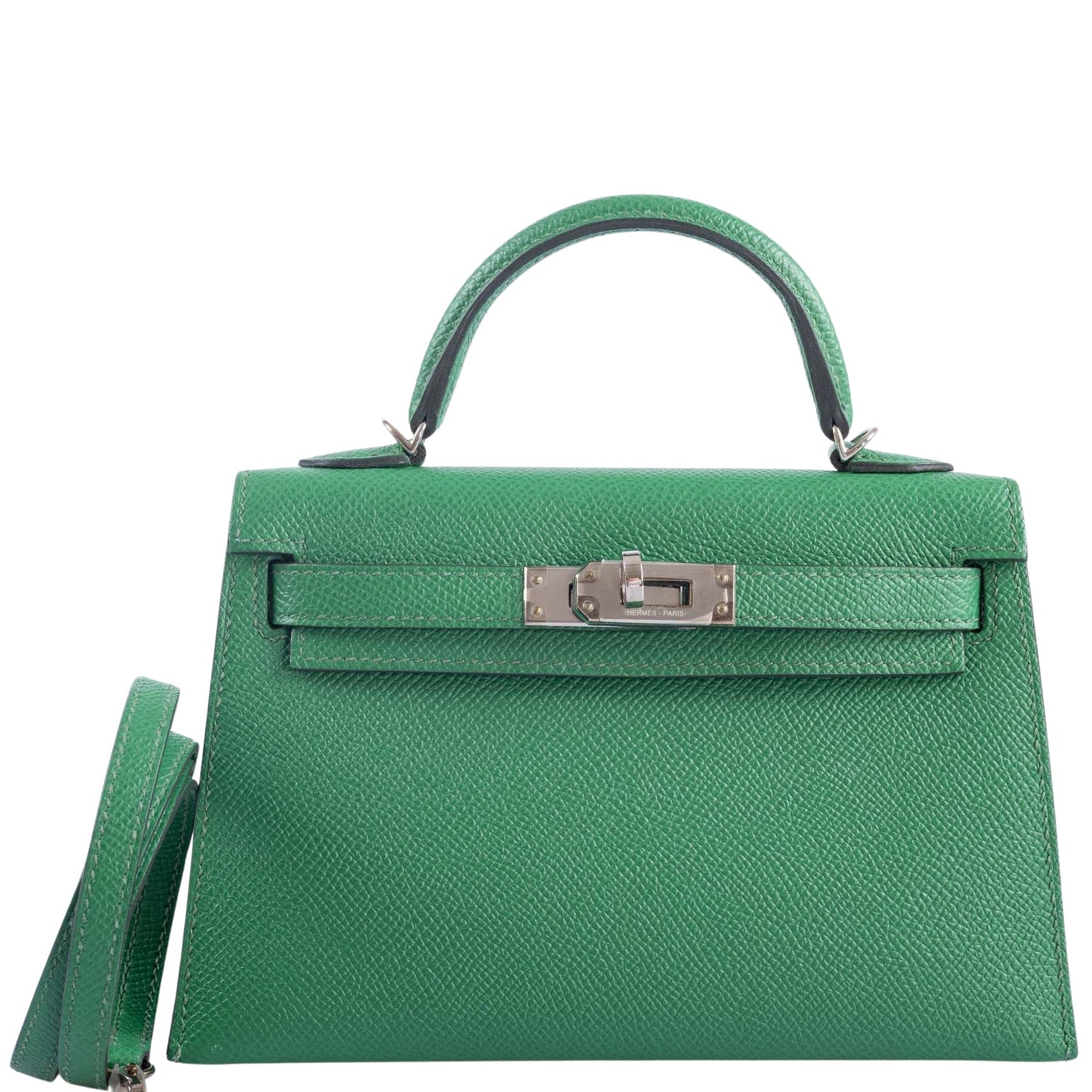 Hermès Kelly 20 Mini II Sellier Verso Cactus & Bleu Atoll Epsom Palladium Hardware