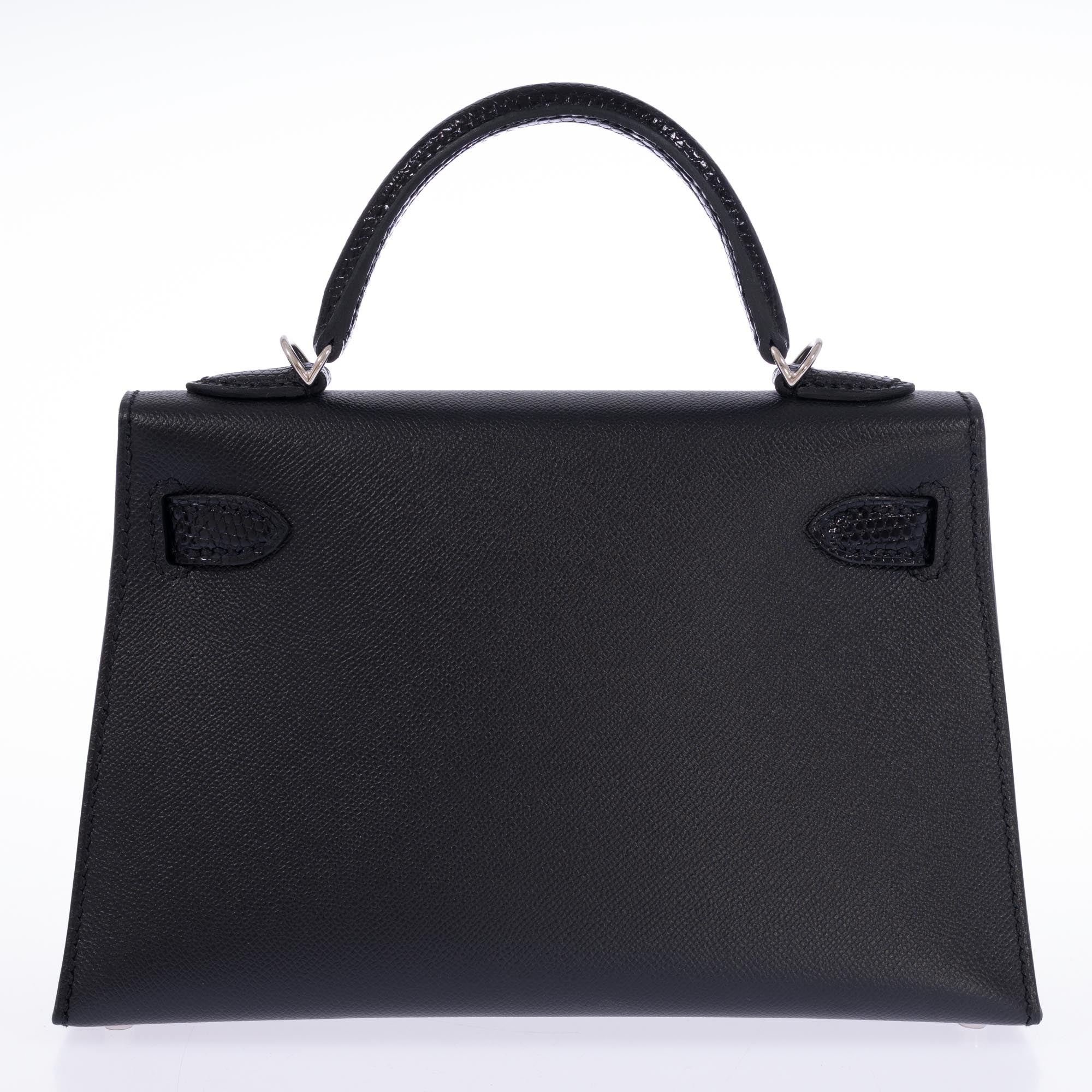 Hermès Kelly 20 Mini II Touch Sellier Black Madame & Lizard Palladium Hardware