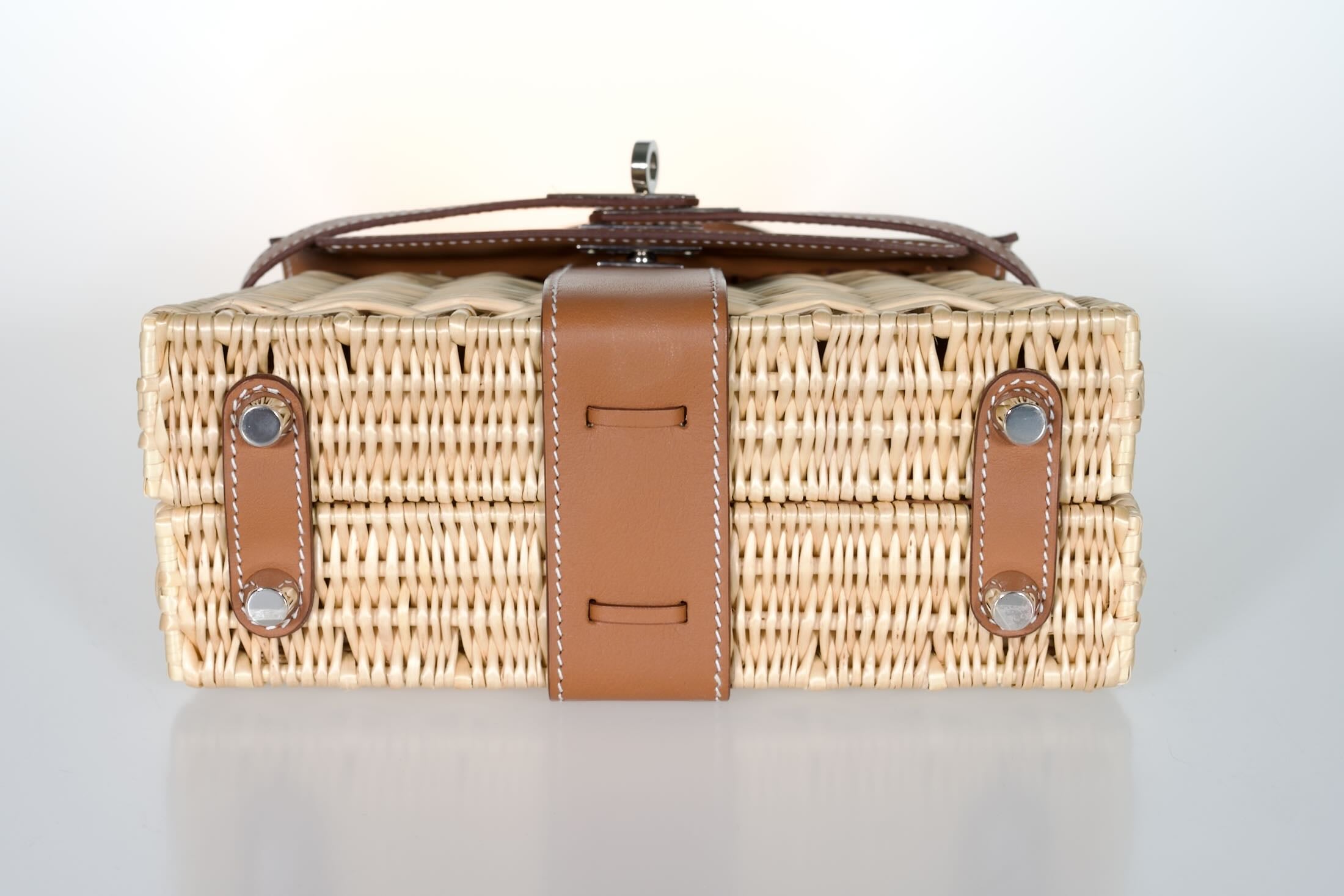Hermès Kelly 20 Mini Picnic Fauve Barenia Osier Wicker Palladium Hardware