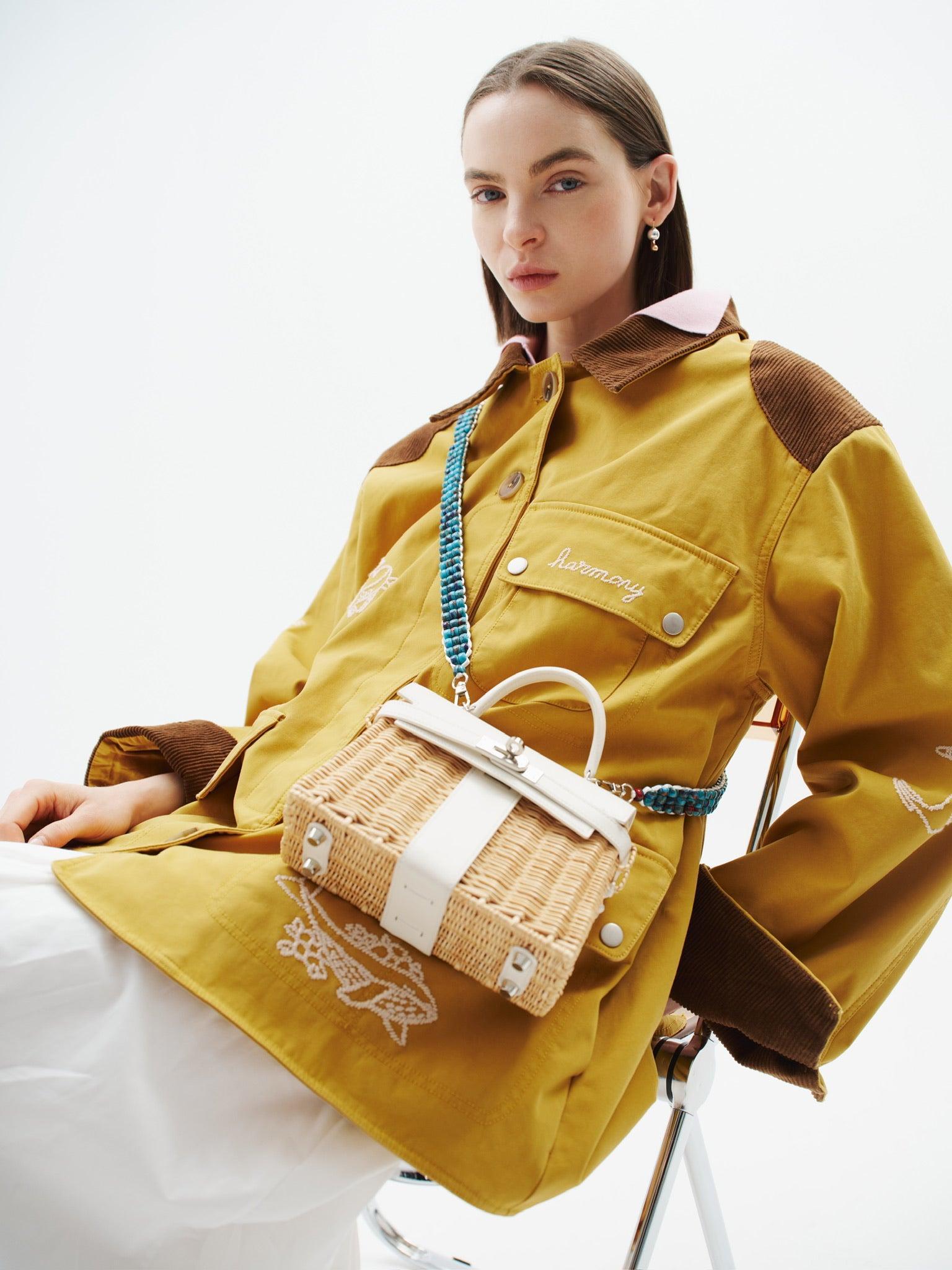 Hermès Kelly 20 Mini Picnic White, Swift & Osier Wicker Palladium Hardware
