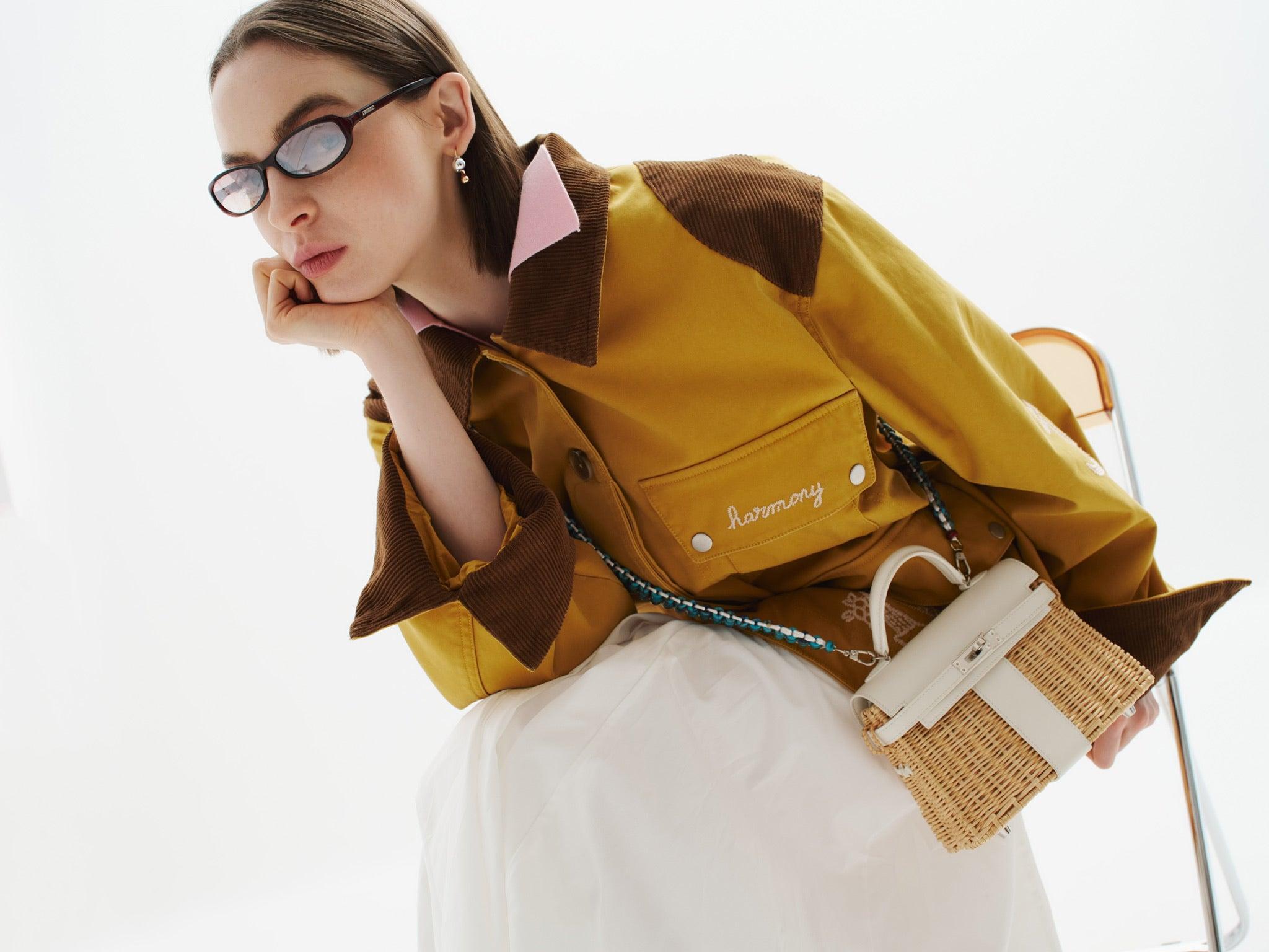 Hermès Kelly 20 Mini Picnic White, Swift & Osier Wicker Palladium Hardware