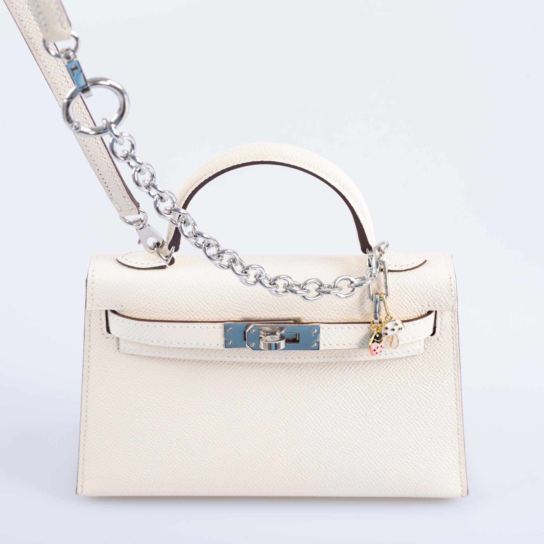 Hermès Kelly 20 Mini Sellier Nata Epsom Palladium Hardware
