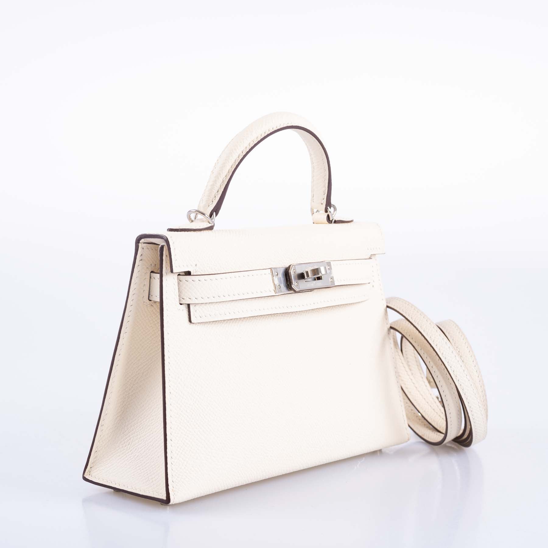 Hermès Kelly 20 Mini Sellier Nata Epsom Palladium Hardware