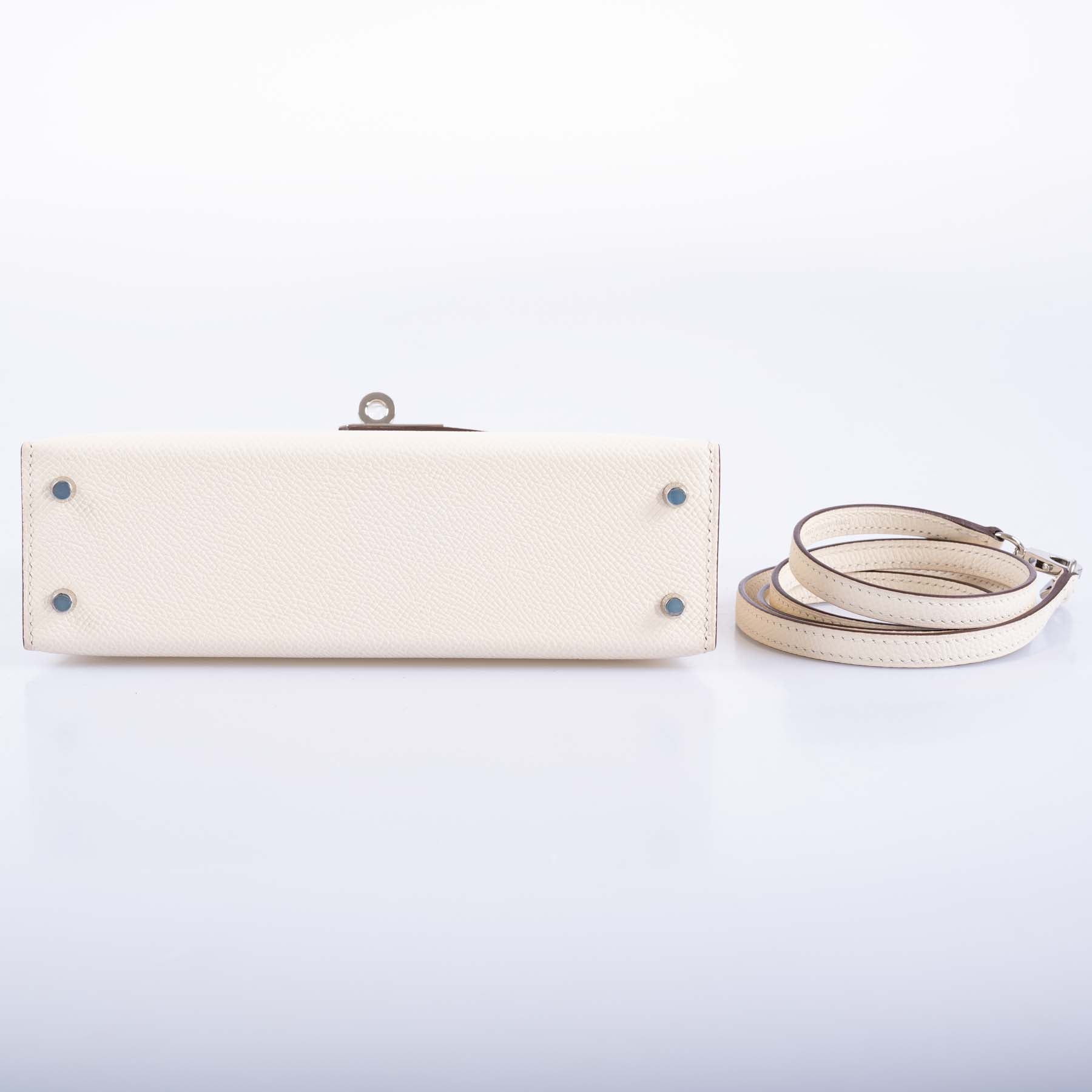 Hermès Kelly 20 Mini Sellier Nata Epsom Palladium Hardware