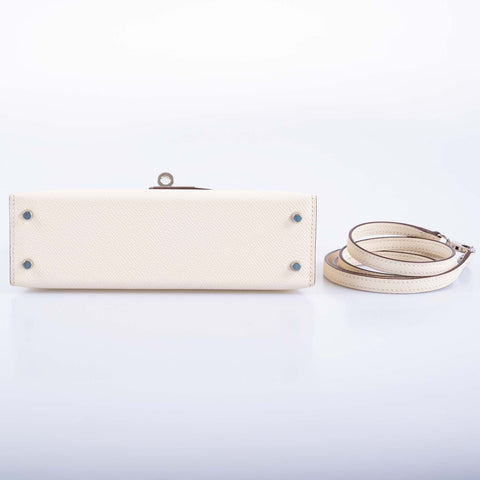 Hermes Kelly 20 Mini Sellier Nata Epsom Palladium Hardware