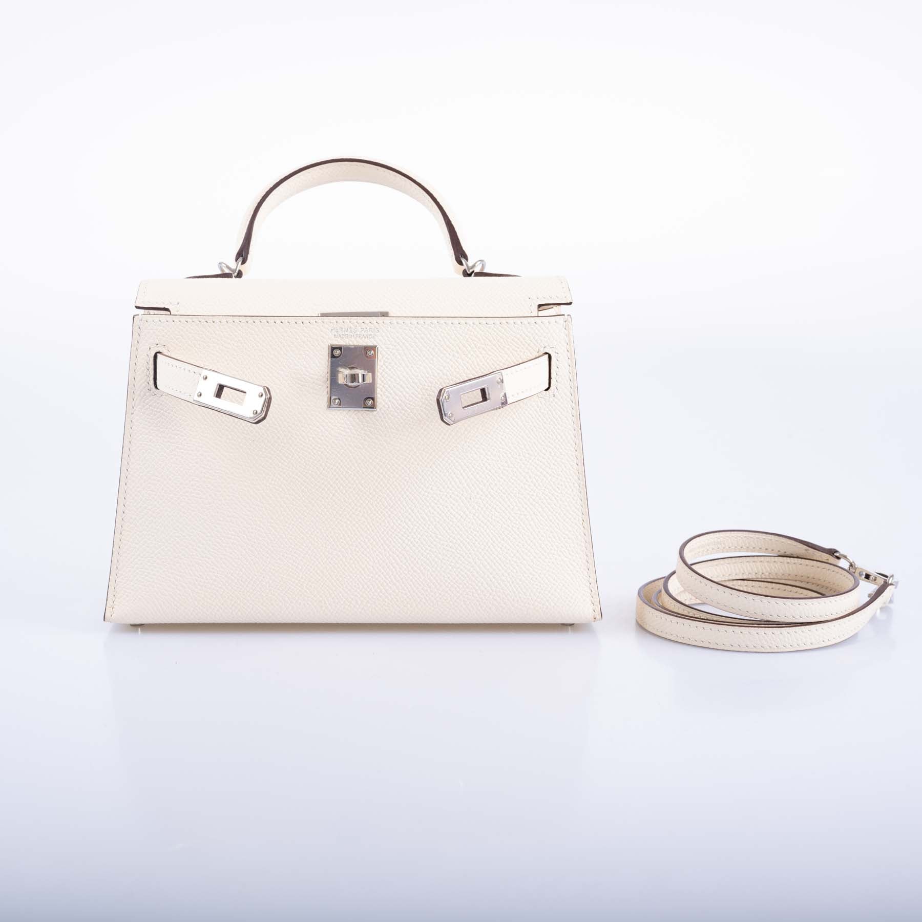 Hermès Kelly 20 Mini Sellier Nata Epsom Palladium Hardware
