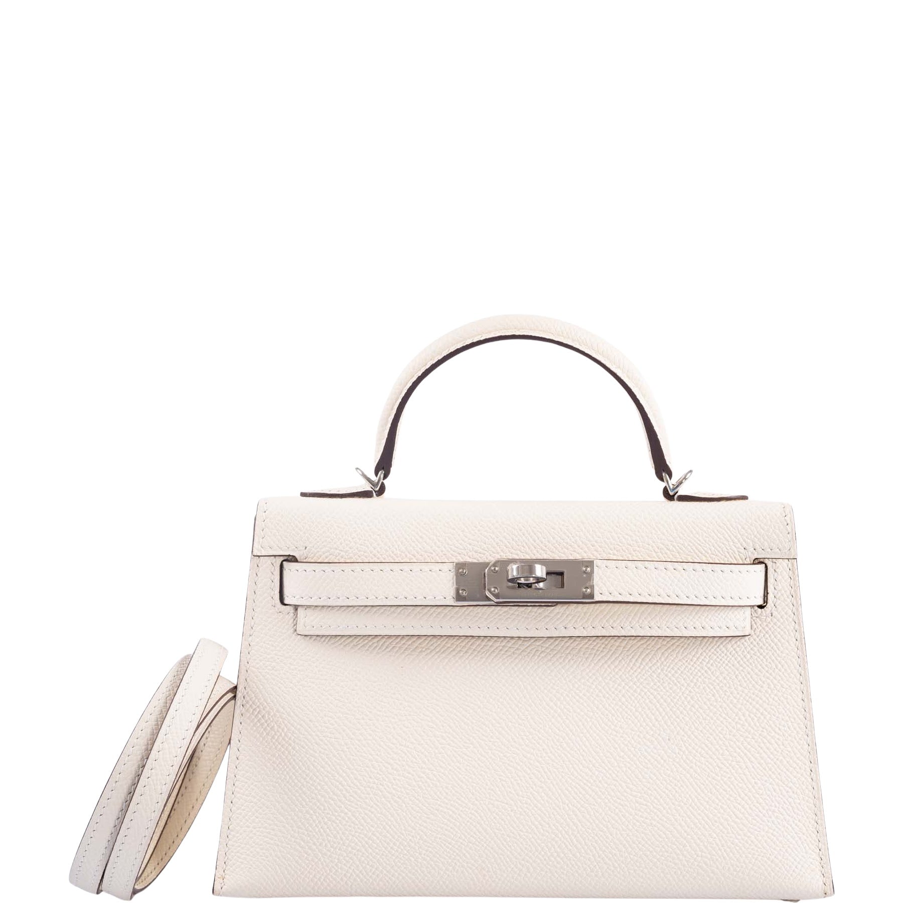 Hermes Kelly 20 Mini Sellier Nata Epsom Palladium Hardware