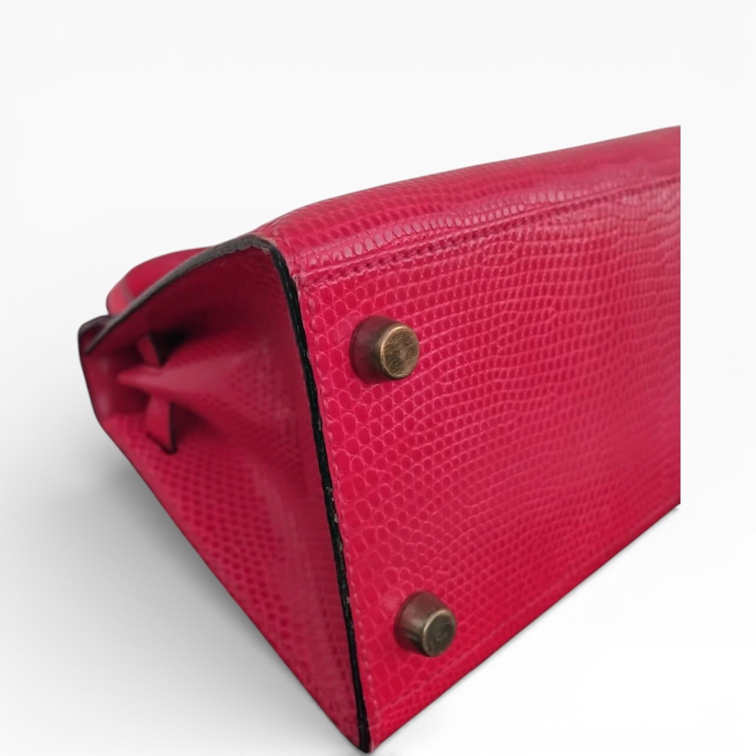 Hermès Kelly 20 Mini Sellier Vintage Rouge Vif Lizard Gold Hardware