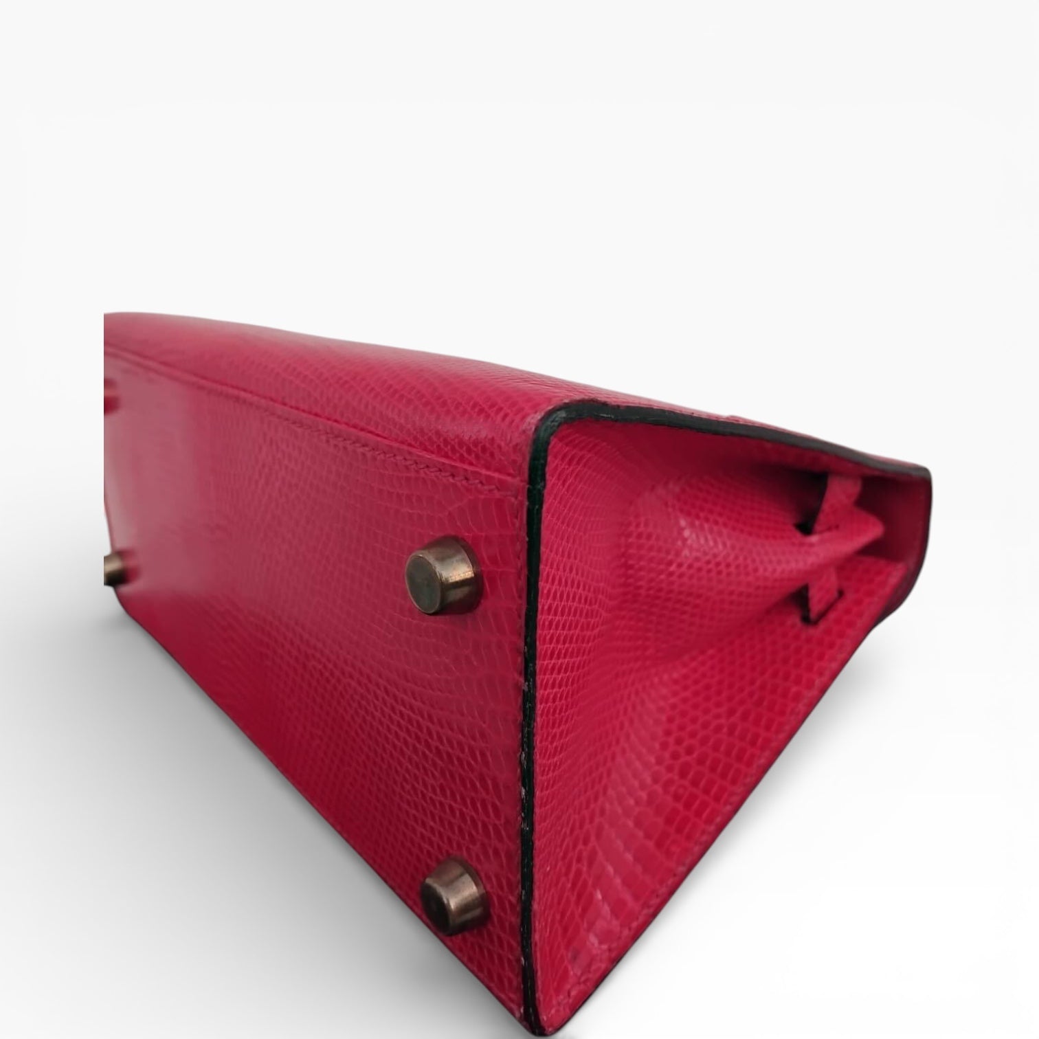 Hermès Kelly 20 Mini Sellier Vintage Rouge Vif Lizard Gold Hardware